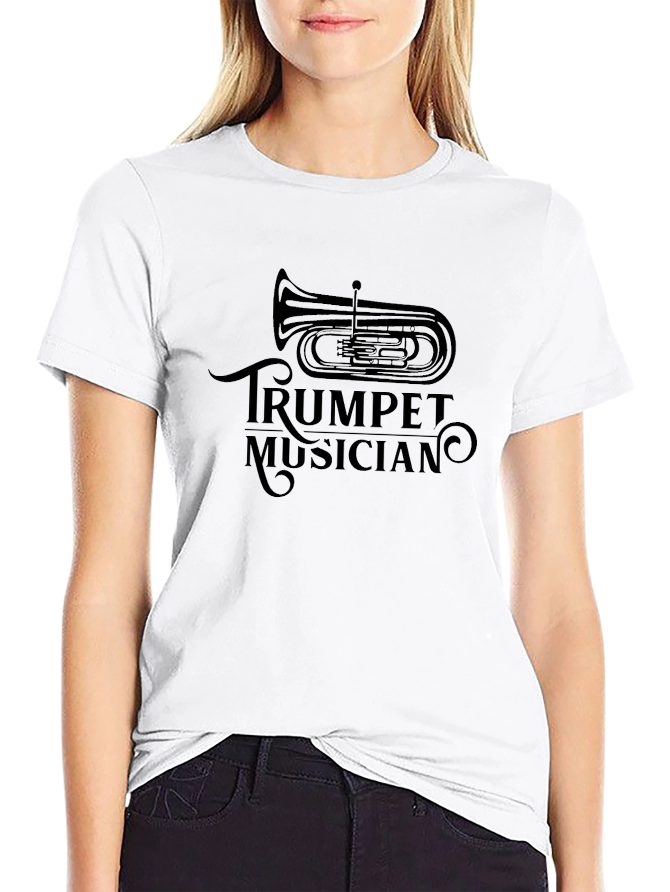 Trumpet Musician Black Graphic Tee