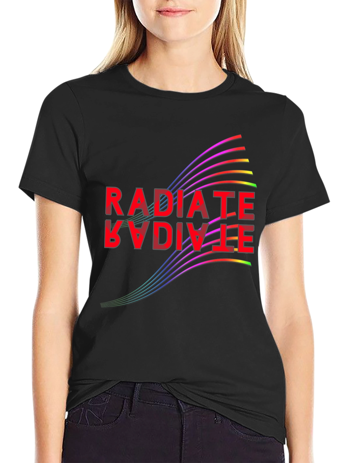 Radiate Positive Vibes Black Graphic Tee