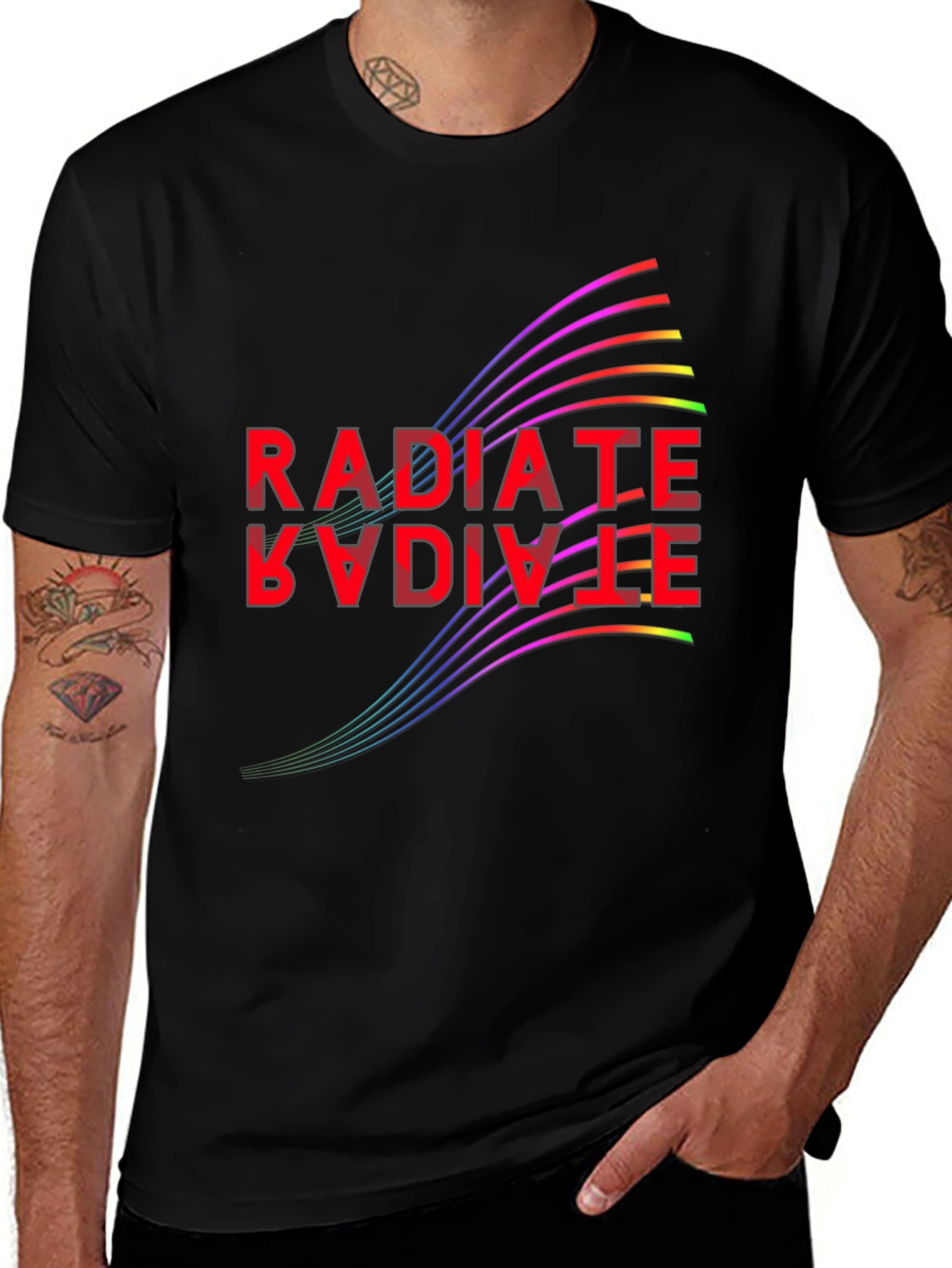 Radiate Positive Vibes Black Graphic Tee