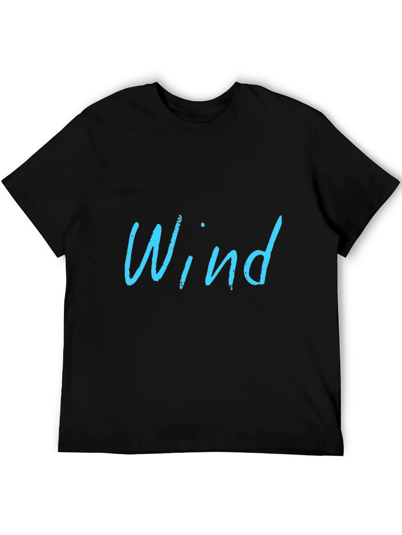 Mens Black T-Shirt with Wind Design