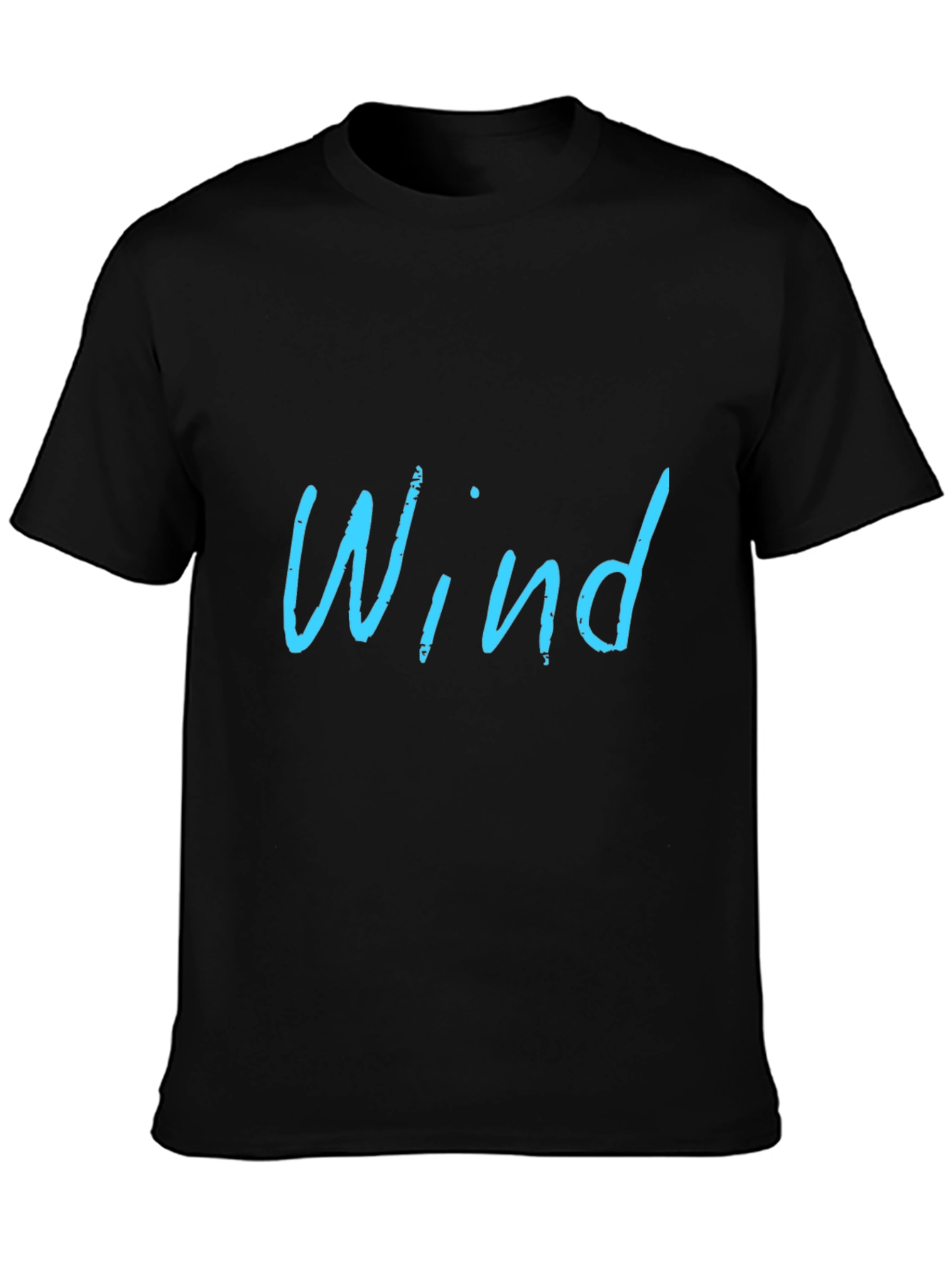 Mens Black T-Shirt with Wind Design