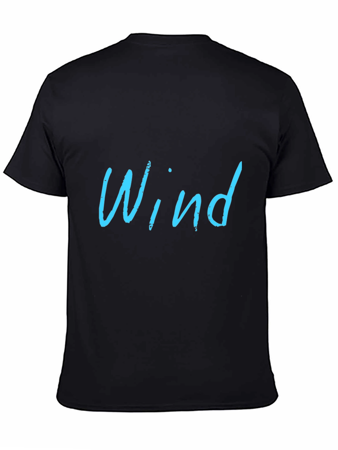 Mens Black T-Shirt with Wind Design
