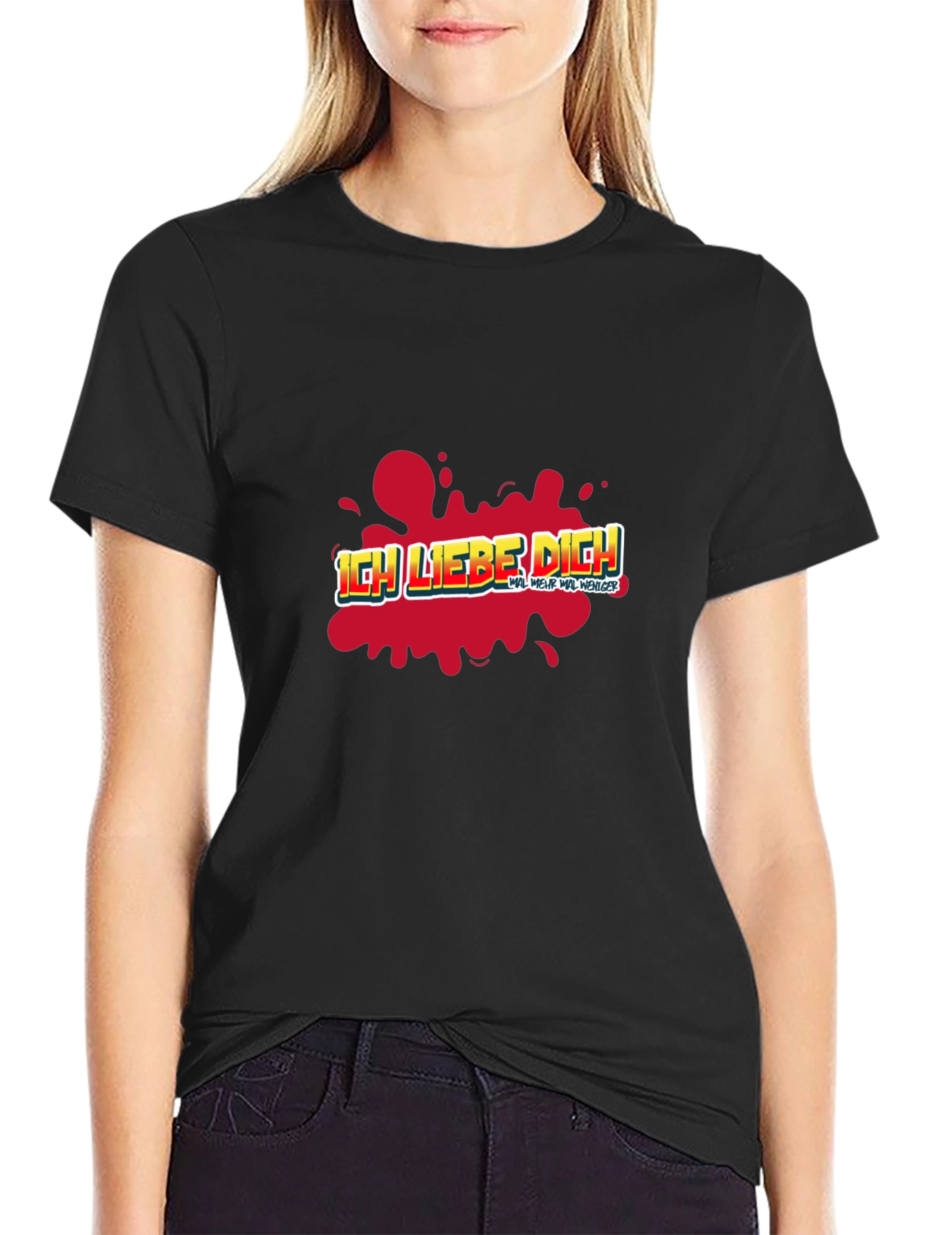 Ich Liebe Dich Graphic T-Shirt - Black