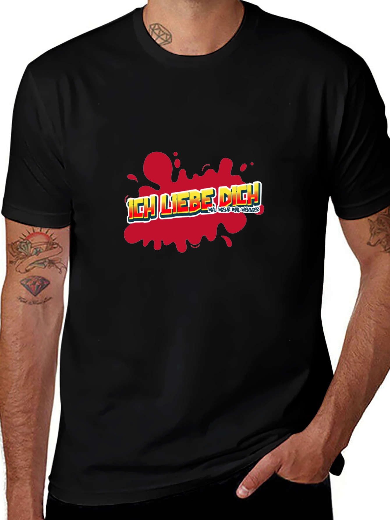 Ich Liebe Dich Graphic T-Shirt - Black