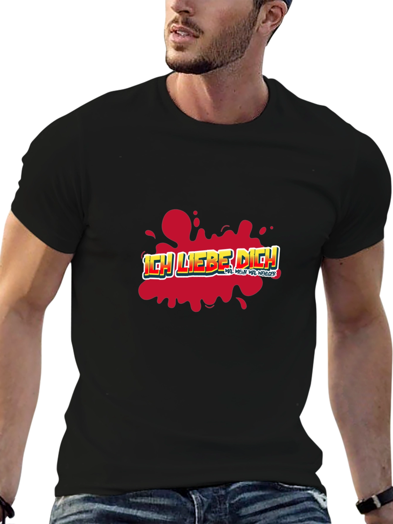 Ich Liebe Dich Graphic T-Shirt - Black