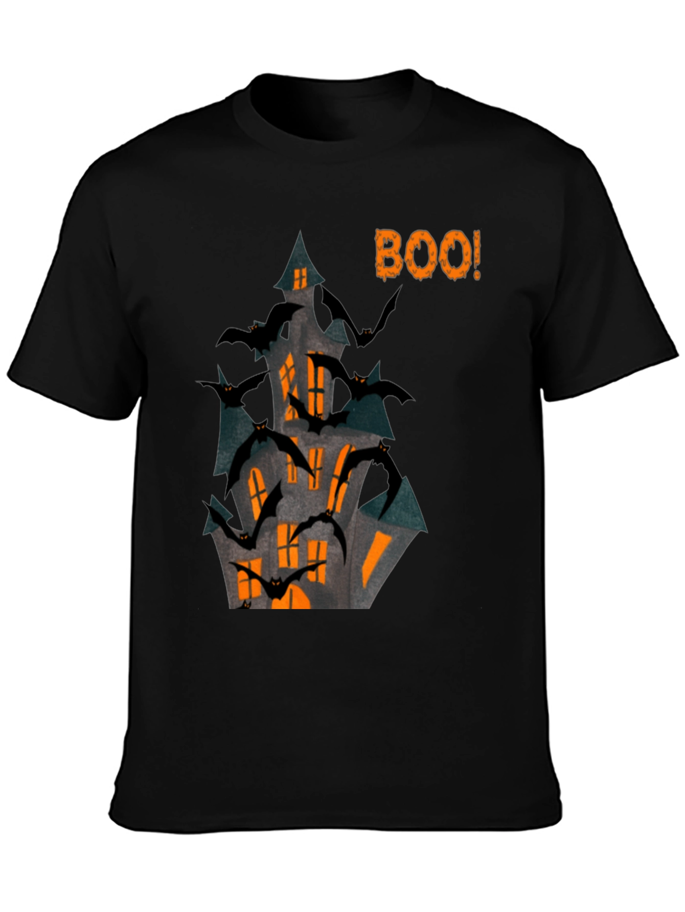 Halloween Spooky Haunted House Bats Boo T-Shirt