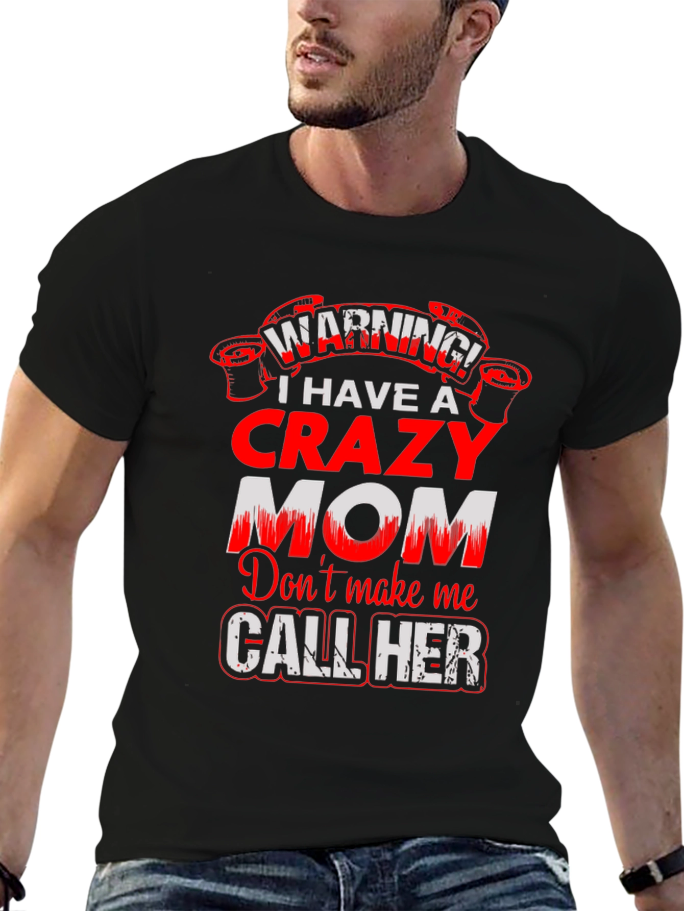 Crazy Mom Warning Graphic Tee - Mens