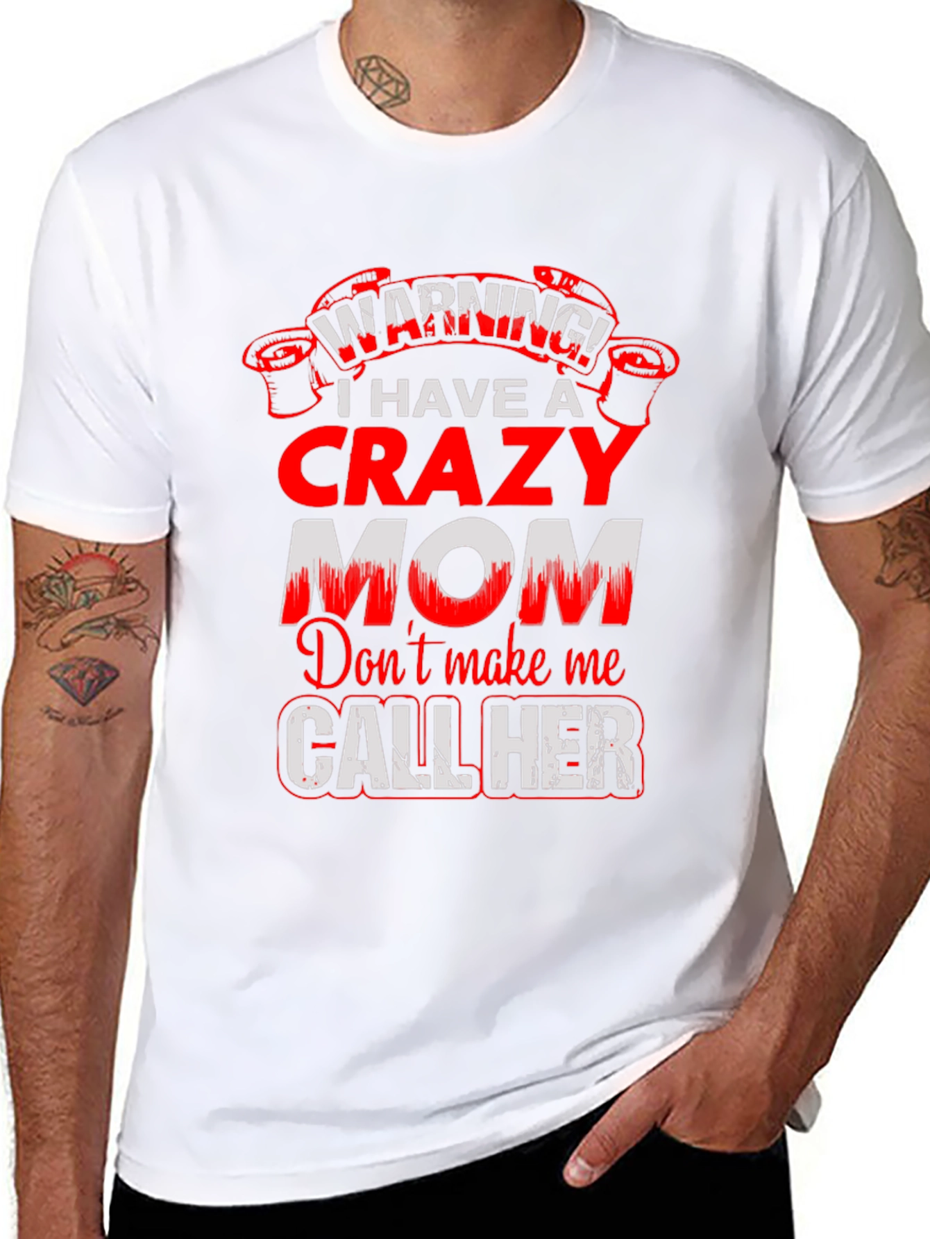 Crazy Mom Warning Graphic Tee - Mens