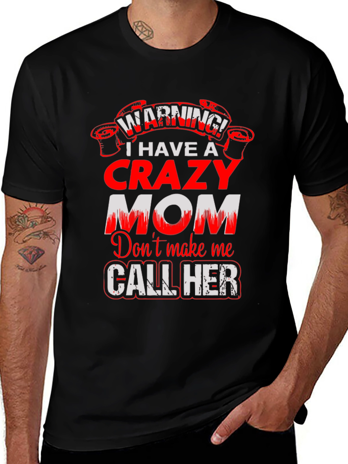 Crazy Mom Warning Graphic Tee - Mens