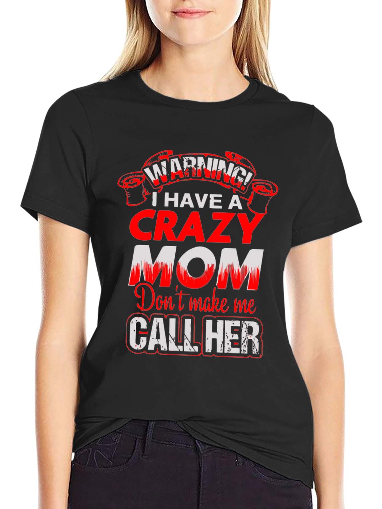 Crazy Mom Warning Graphic Tee - Mens