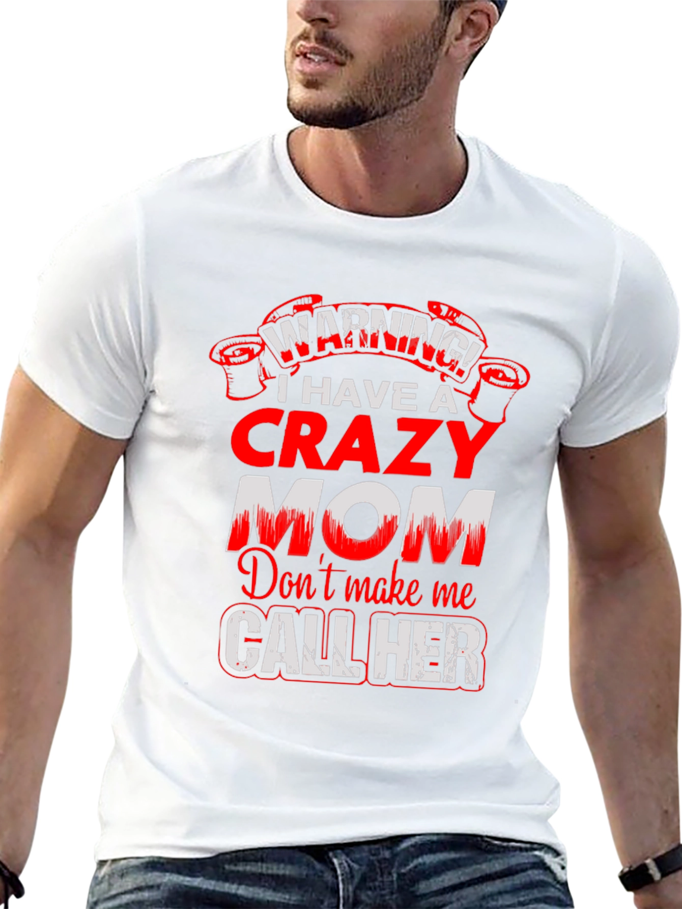 Crazy Mom Warning Graphic Tee - Mens