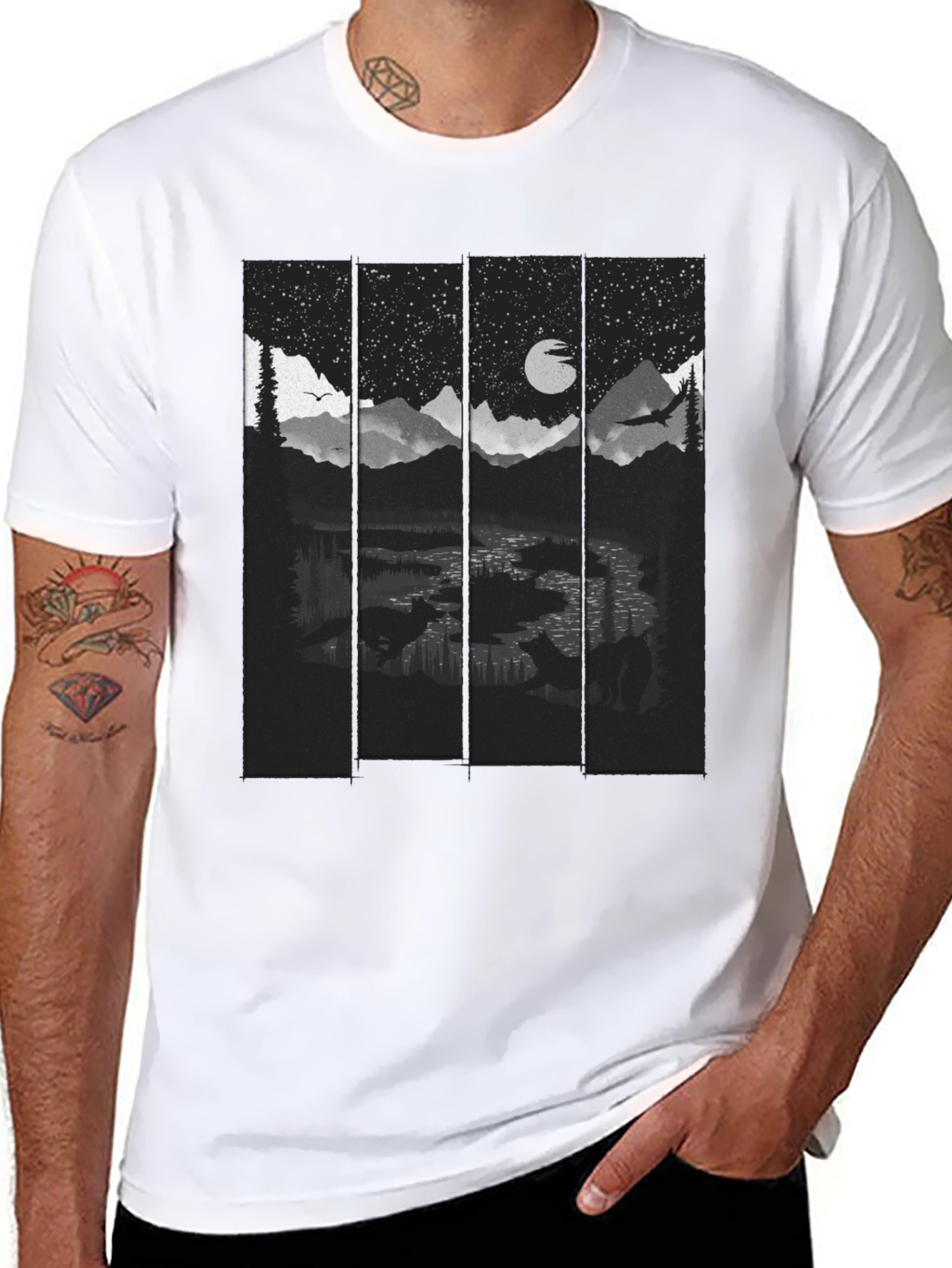 Night Landscape Graphic Tee - Stylish & Unique!