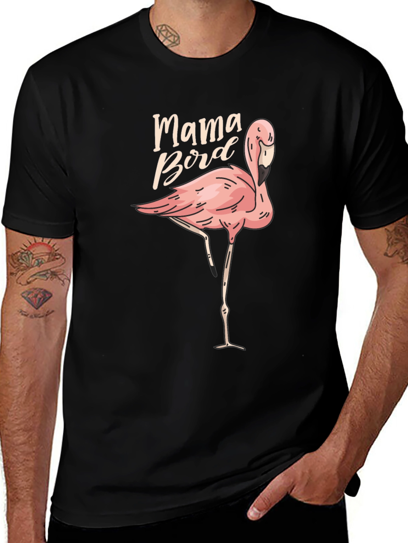 Mama Bird Flamingo Graphic Tee
