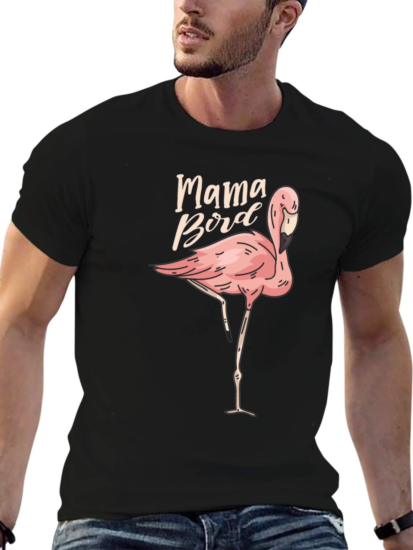 Mama Bird Flamingo Graphic Tee