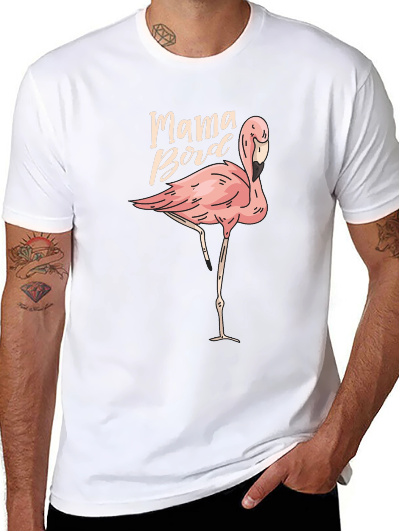 Mama Bird Flamingo Graphic Tee