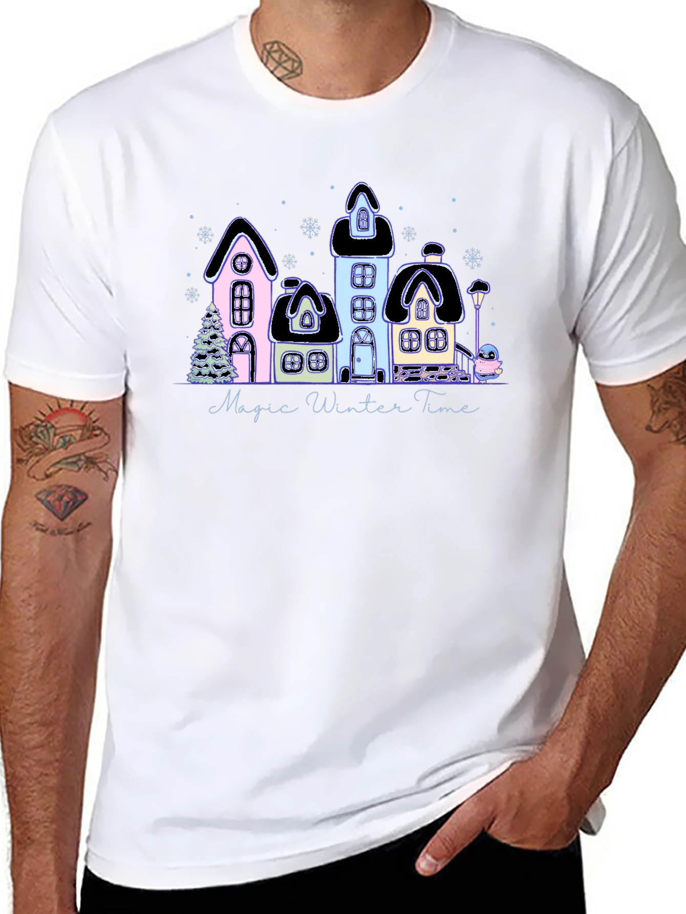 Magic Winter Time Black T-Shirt