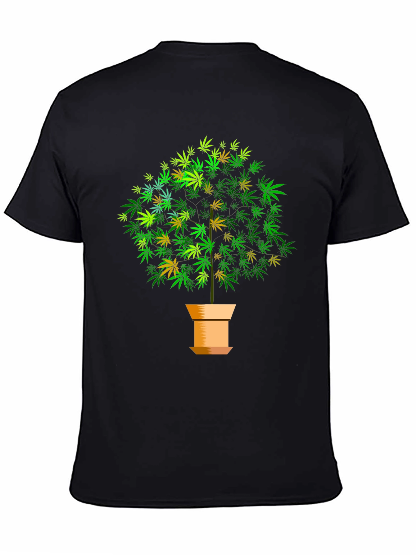 Marijuana Tree Graphic Black T-Shirt