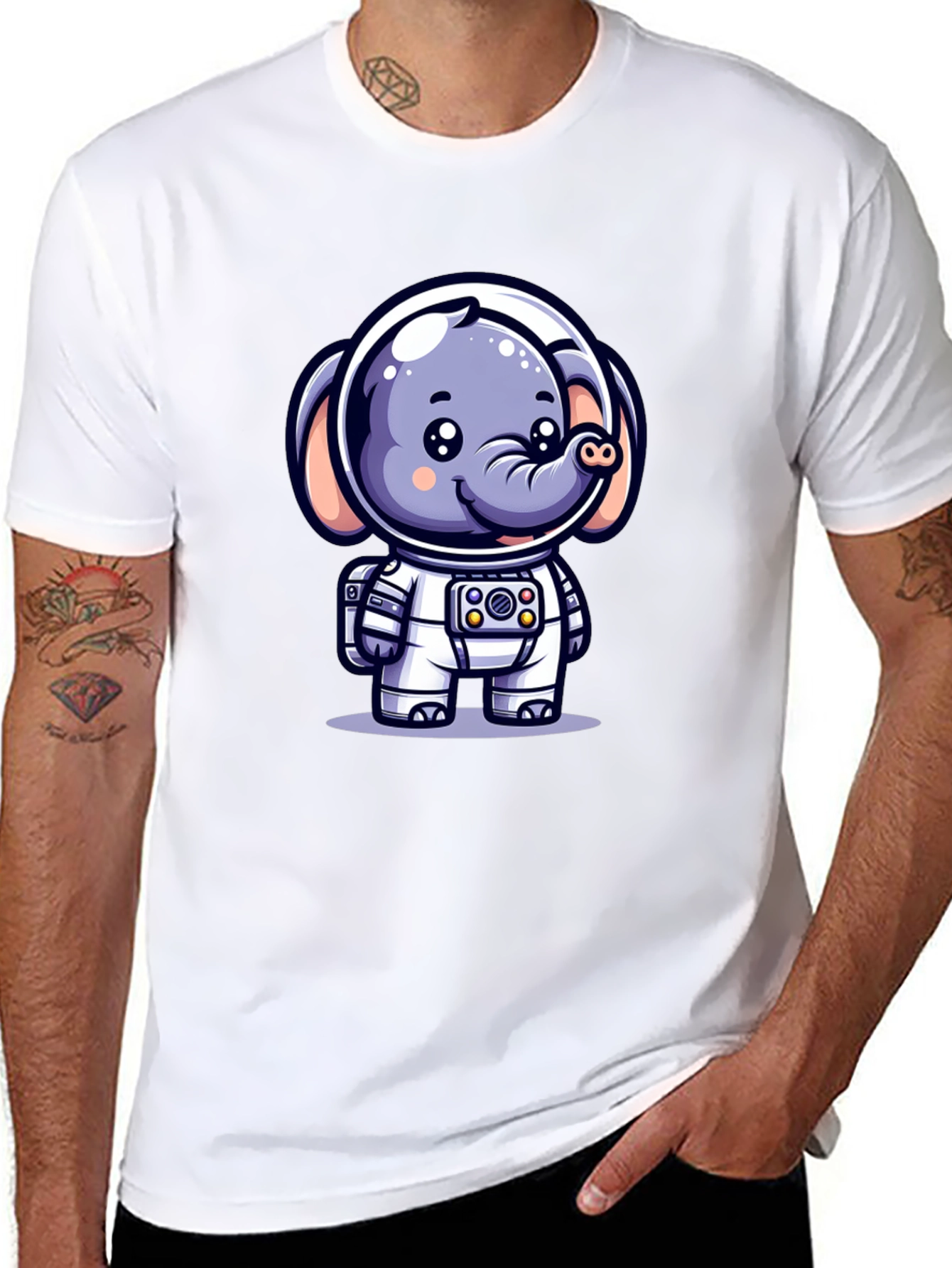 Cute Astronaut Elephant T-Shirt