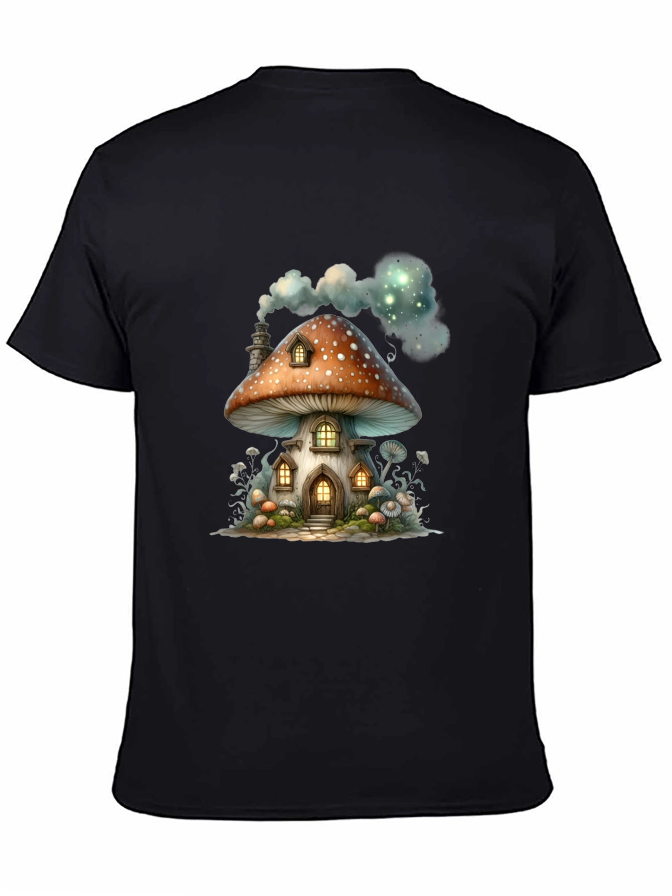 Mushroom House Graphic Tee - Whimsical Fantasy Shirt