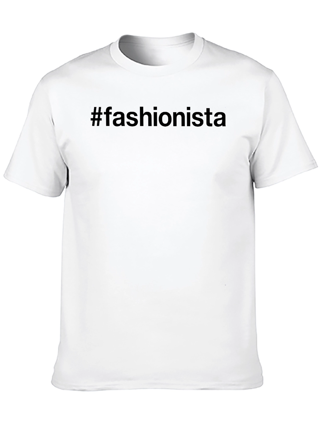 #Fashionista Black Cotton Tee - Trendy Casual Wear