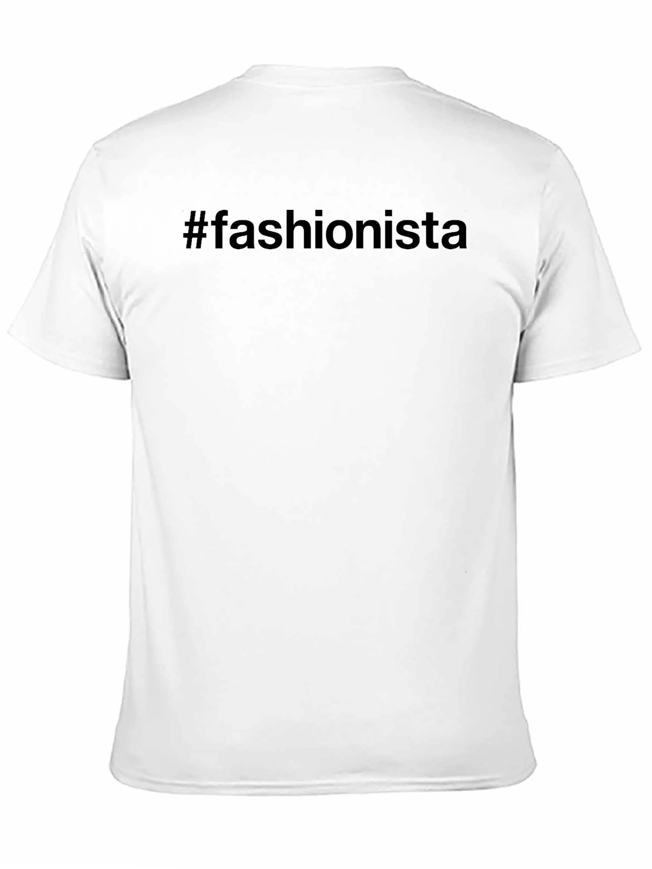#Fashionista Black Cotton Tee - Trendy Casual Wear