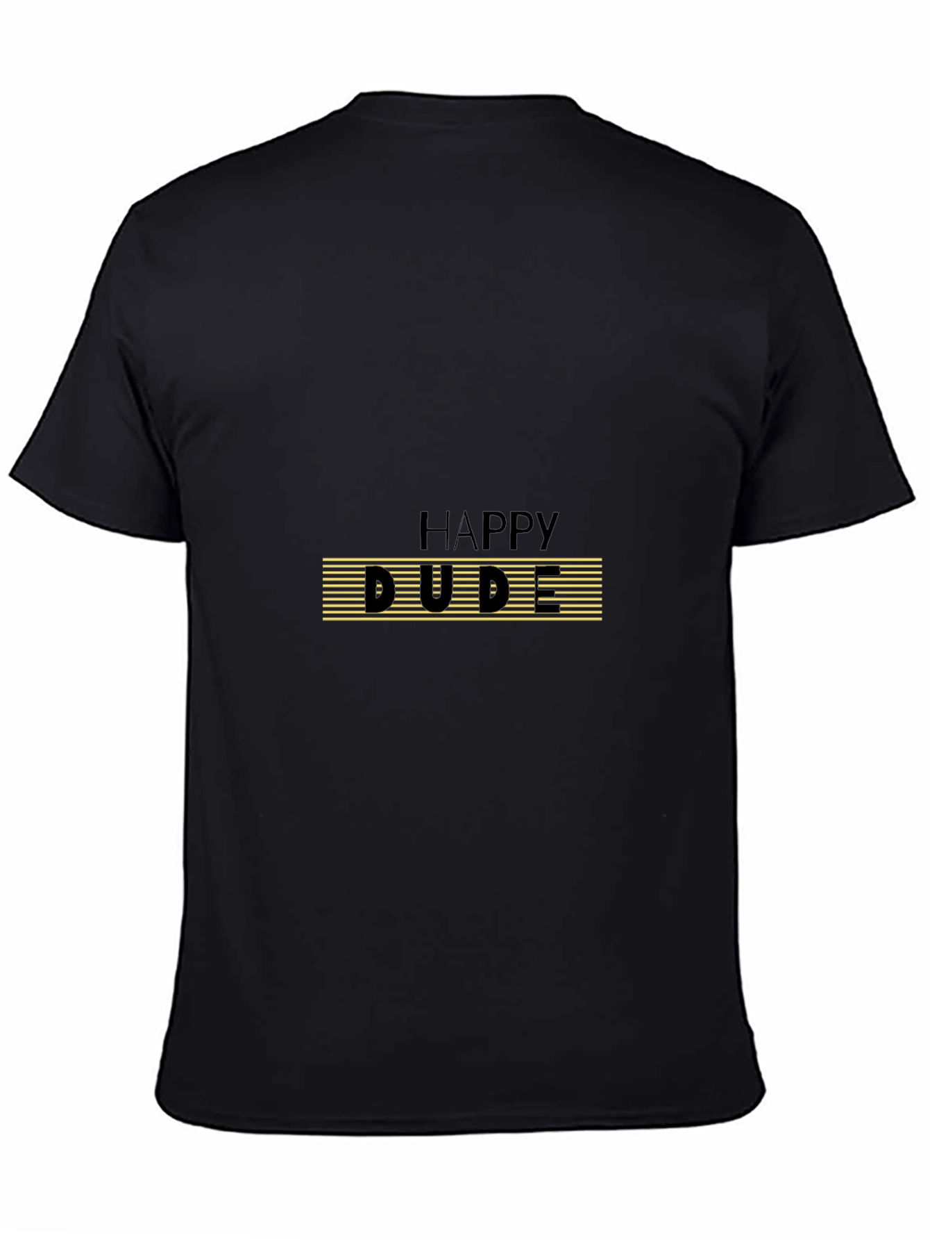 Happy Dude Graphic Print Black T-Shirt