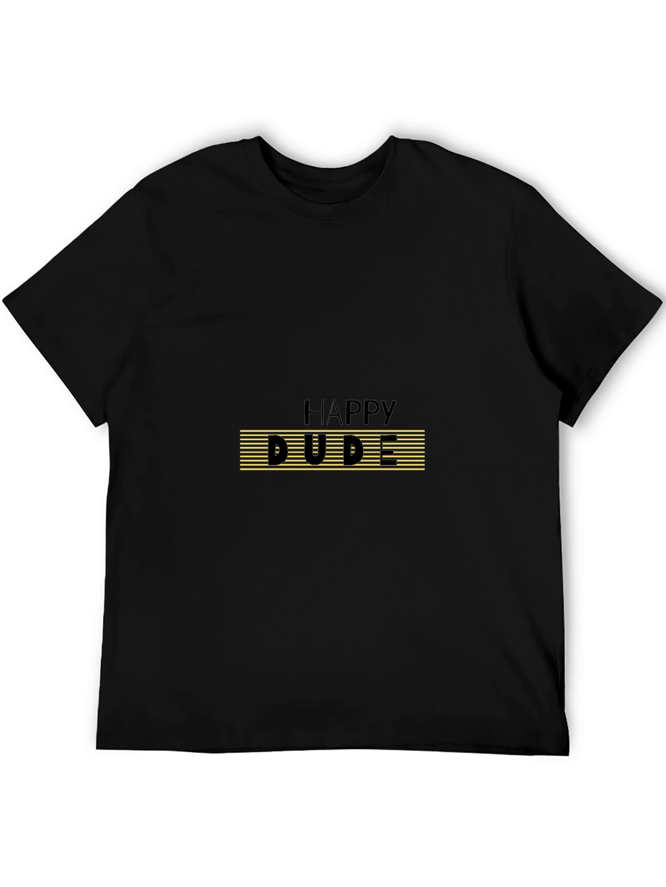 Happy Dude Graphic Print Black T-Shirt