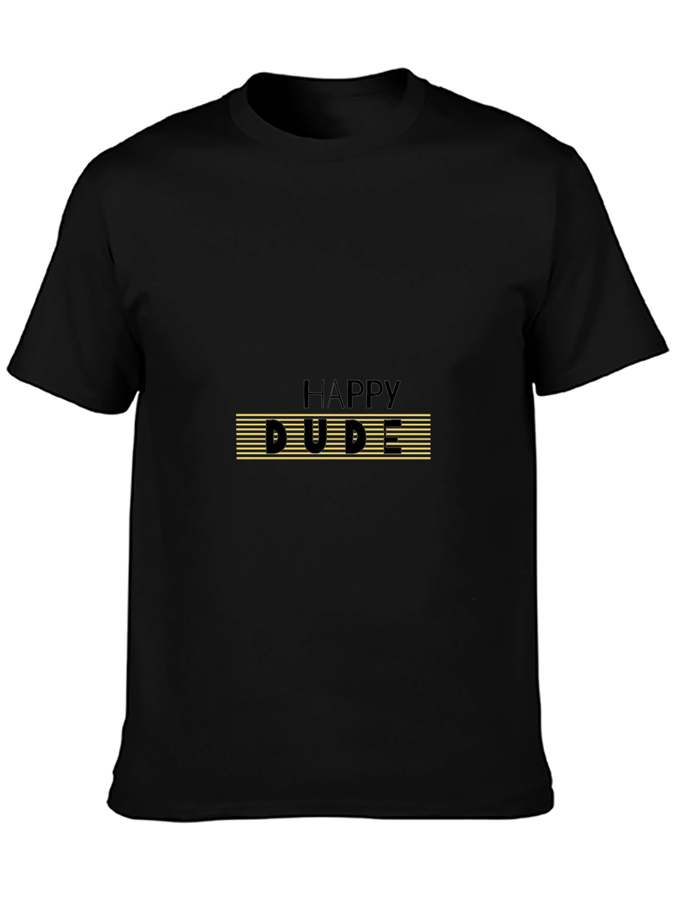 Happy Dude Graphic Print Black T-Shirt