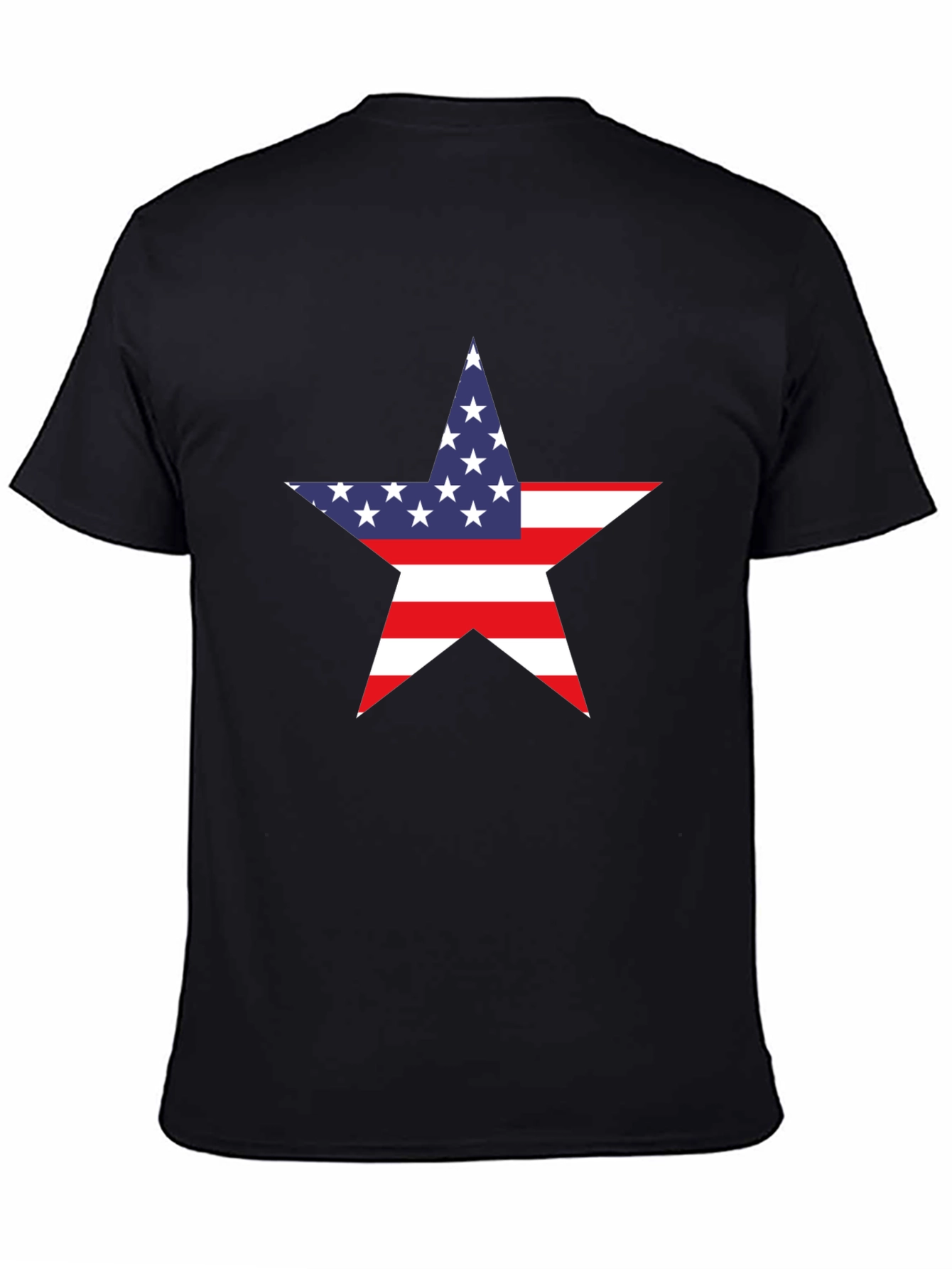 American Flag Star Graphic Tee - Black