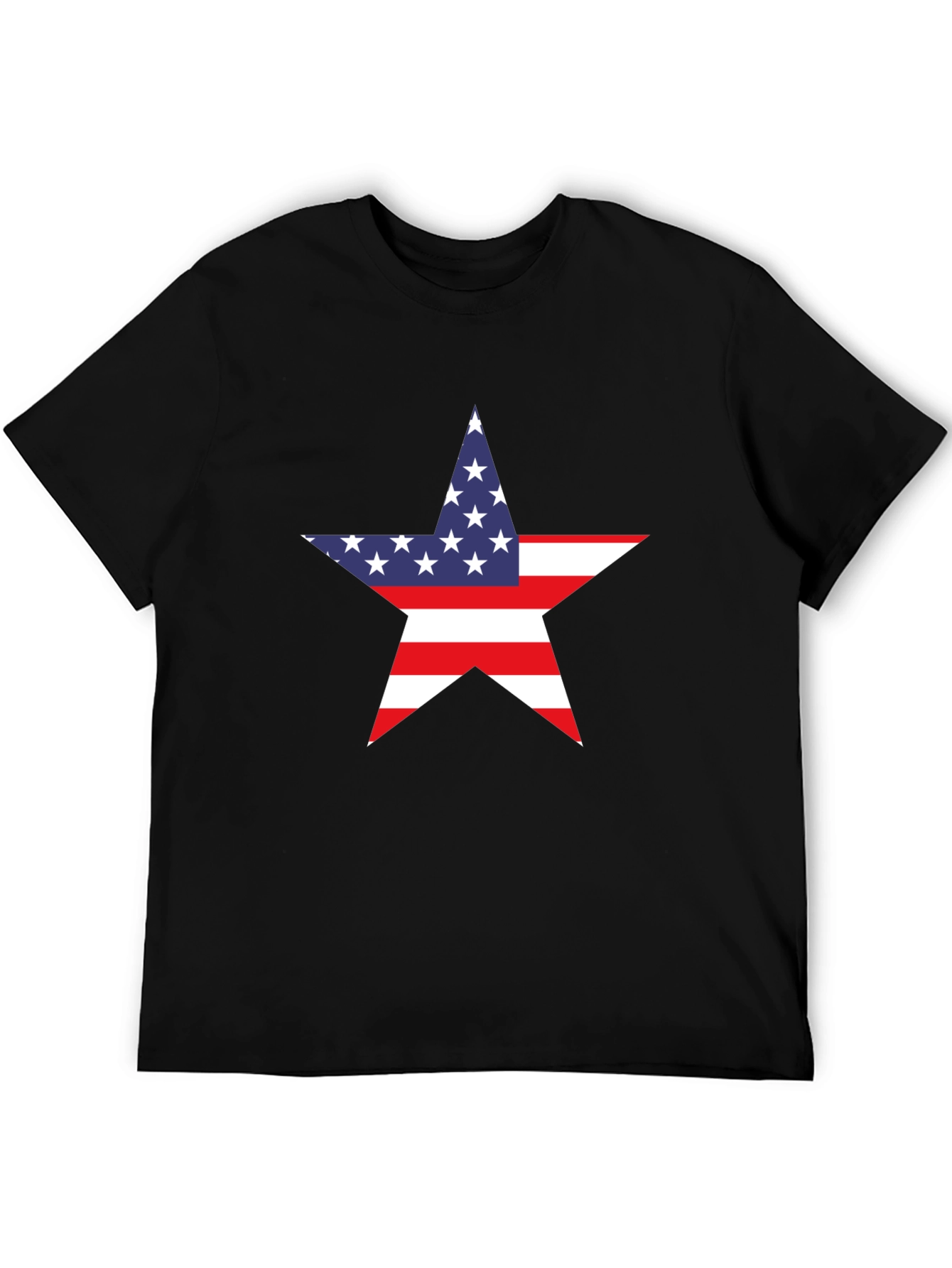 American Flag Star Graphic Tee - Black