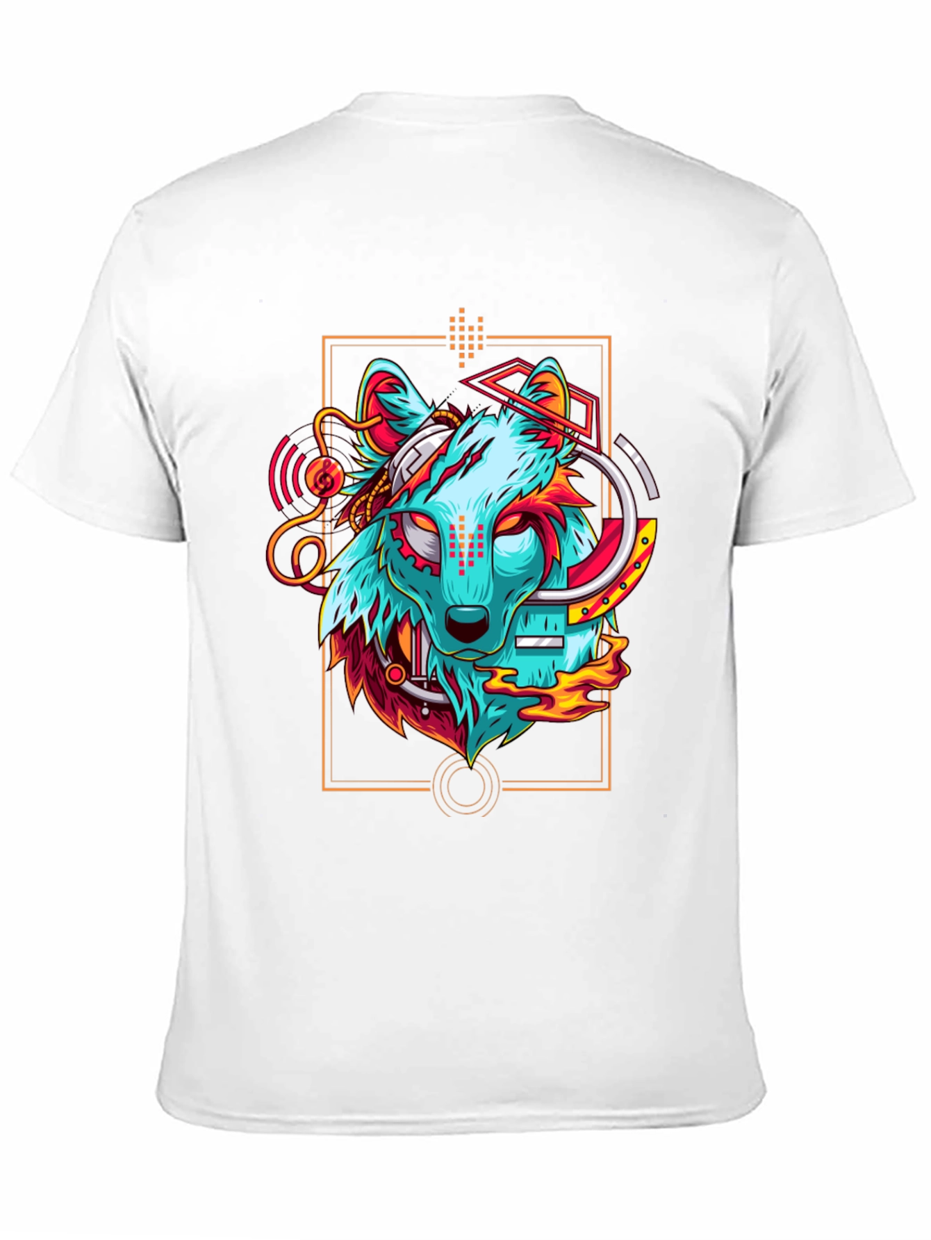 Cyberpunk Wolf Graphic T-Shirt - Cool Animal Tee