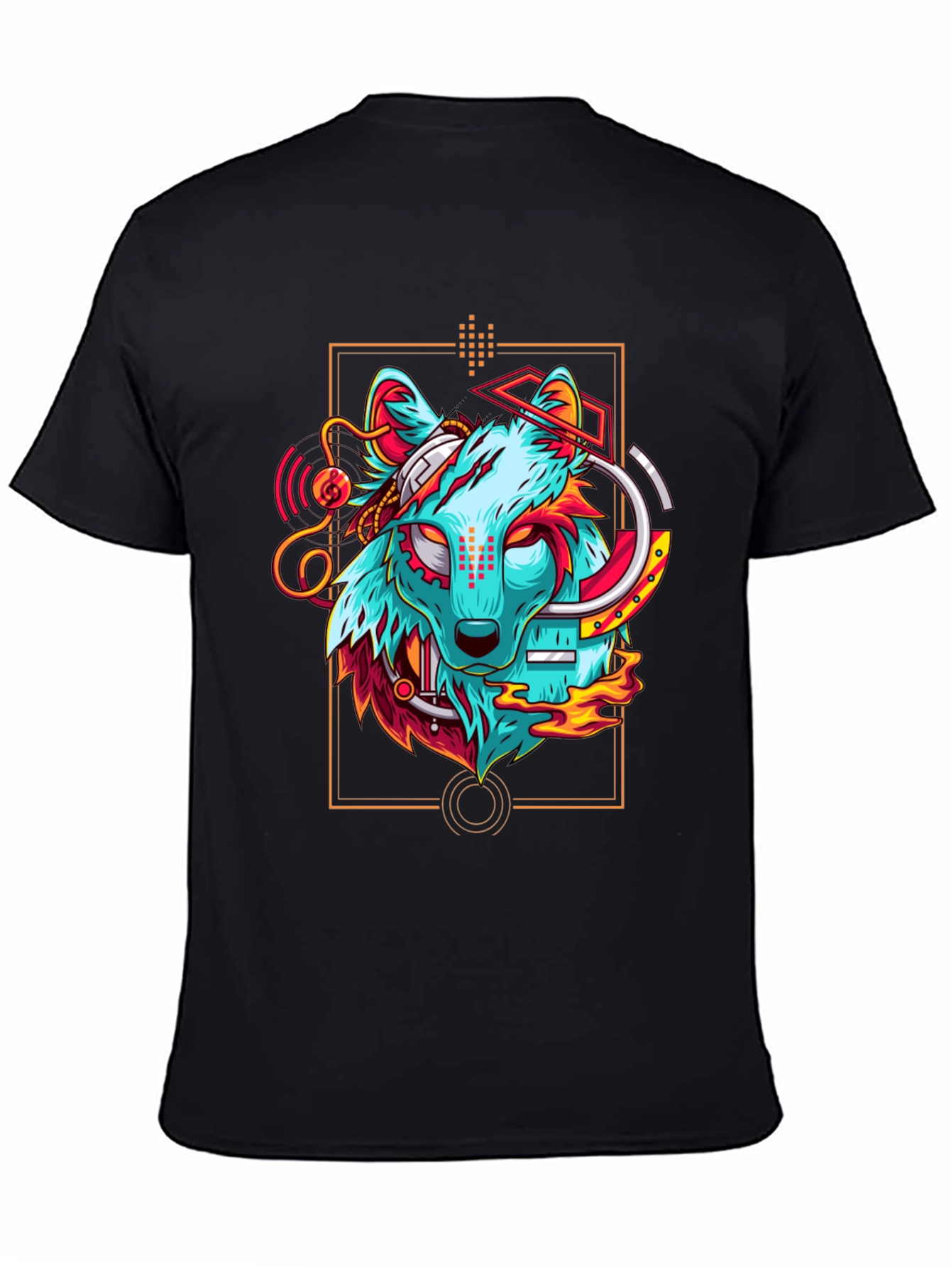 Cyberpunk Wolf Graphic T-Shirt - Cool Animal Tee