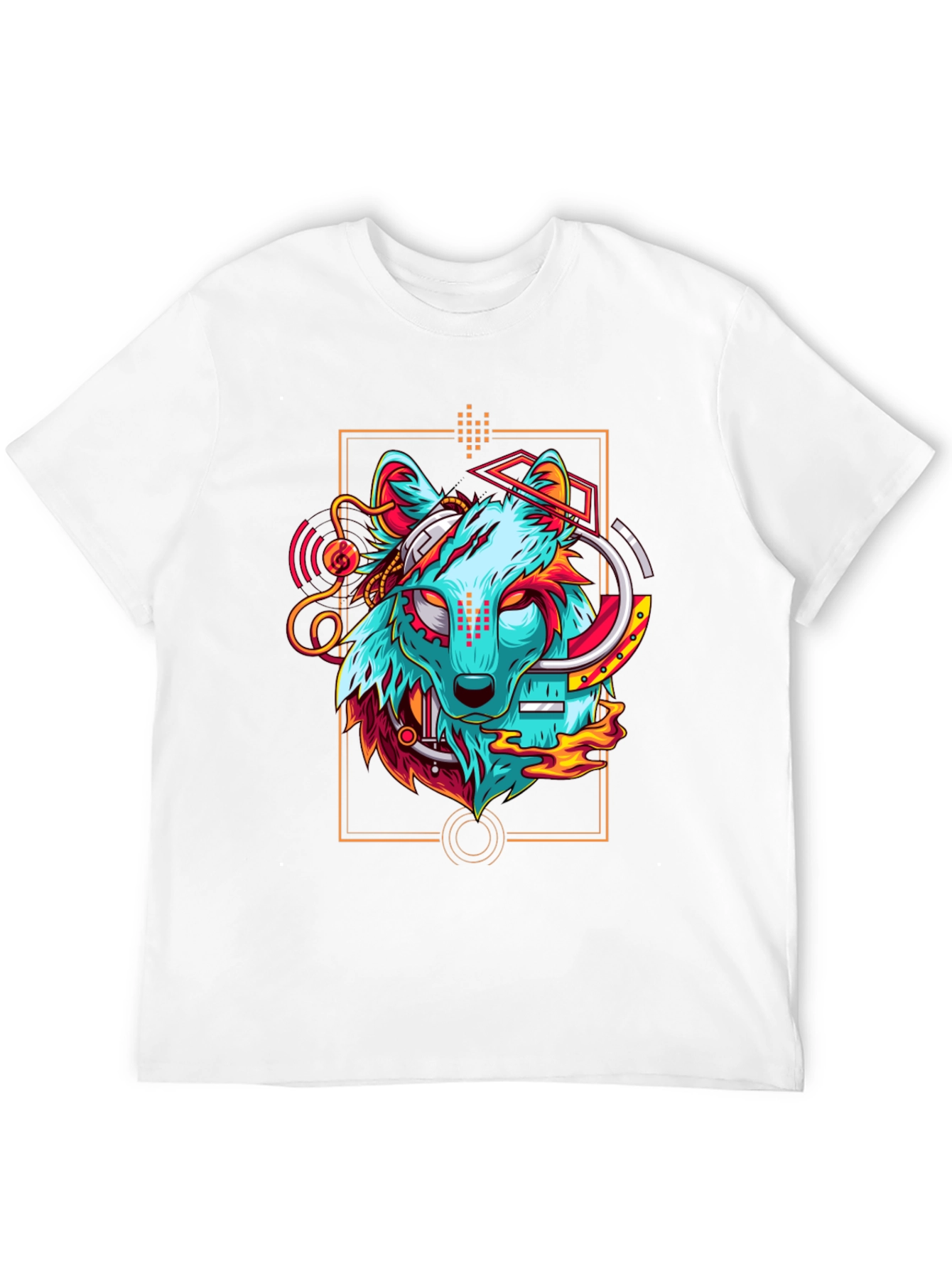 Cyberpunk Wolf Graphic T-Shirt - Cool Animal Tee