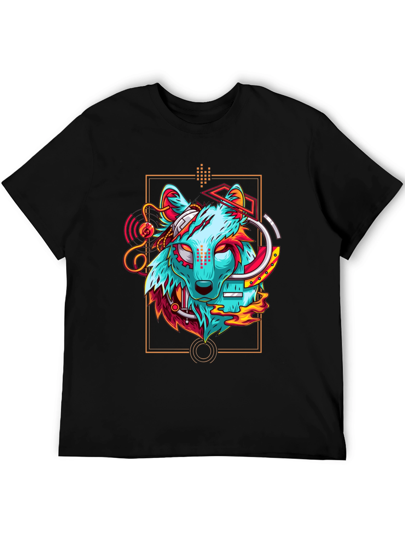 Cyberpunk Wolf Graphic T-Shirt - Cool Animal Tee