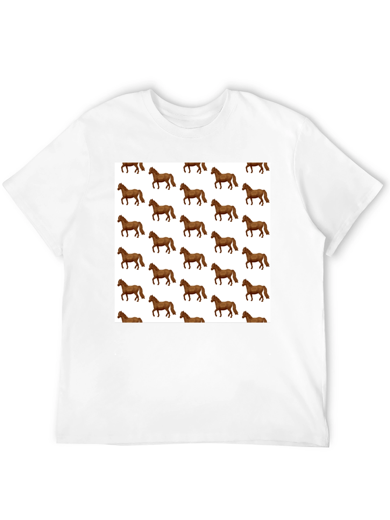 Novelty Horse Print Mens Black T-Shirt