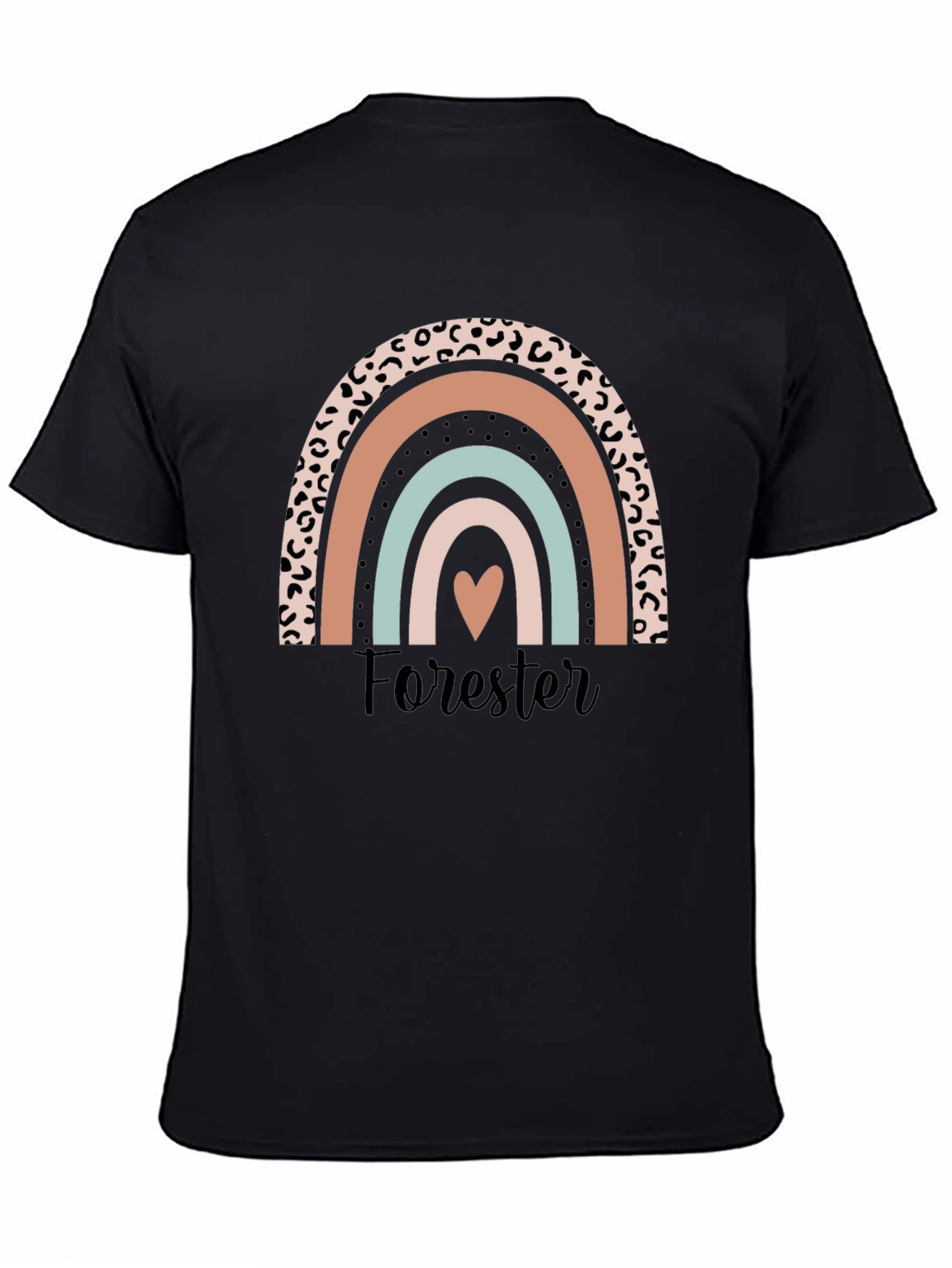 Forester Rainbow Heart Graphic Tee - Black