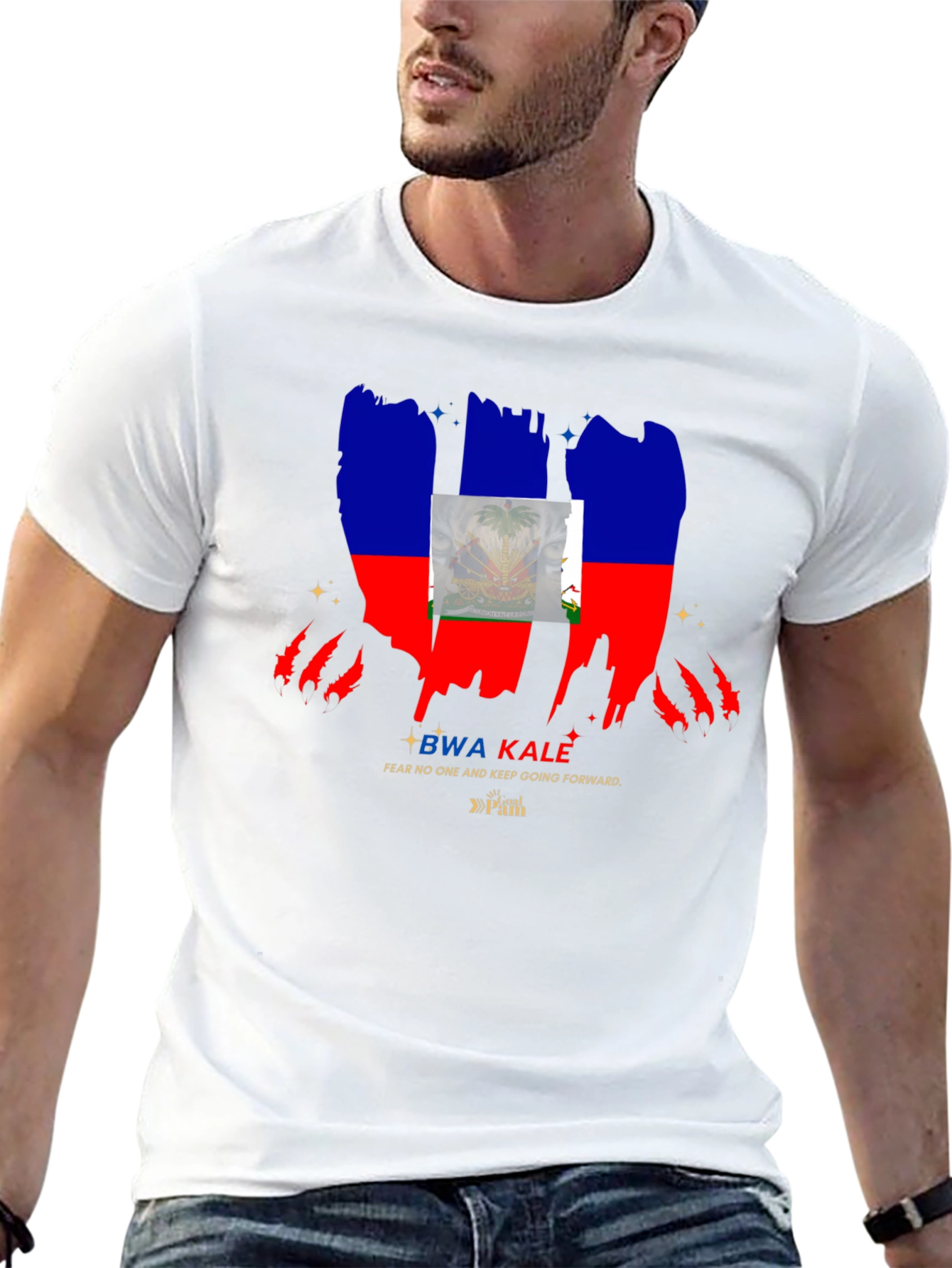 BWA KALE Haiti Flag T-Shirt - Fear None