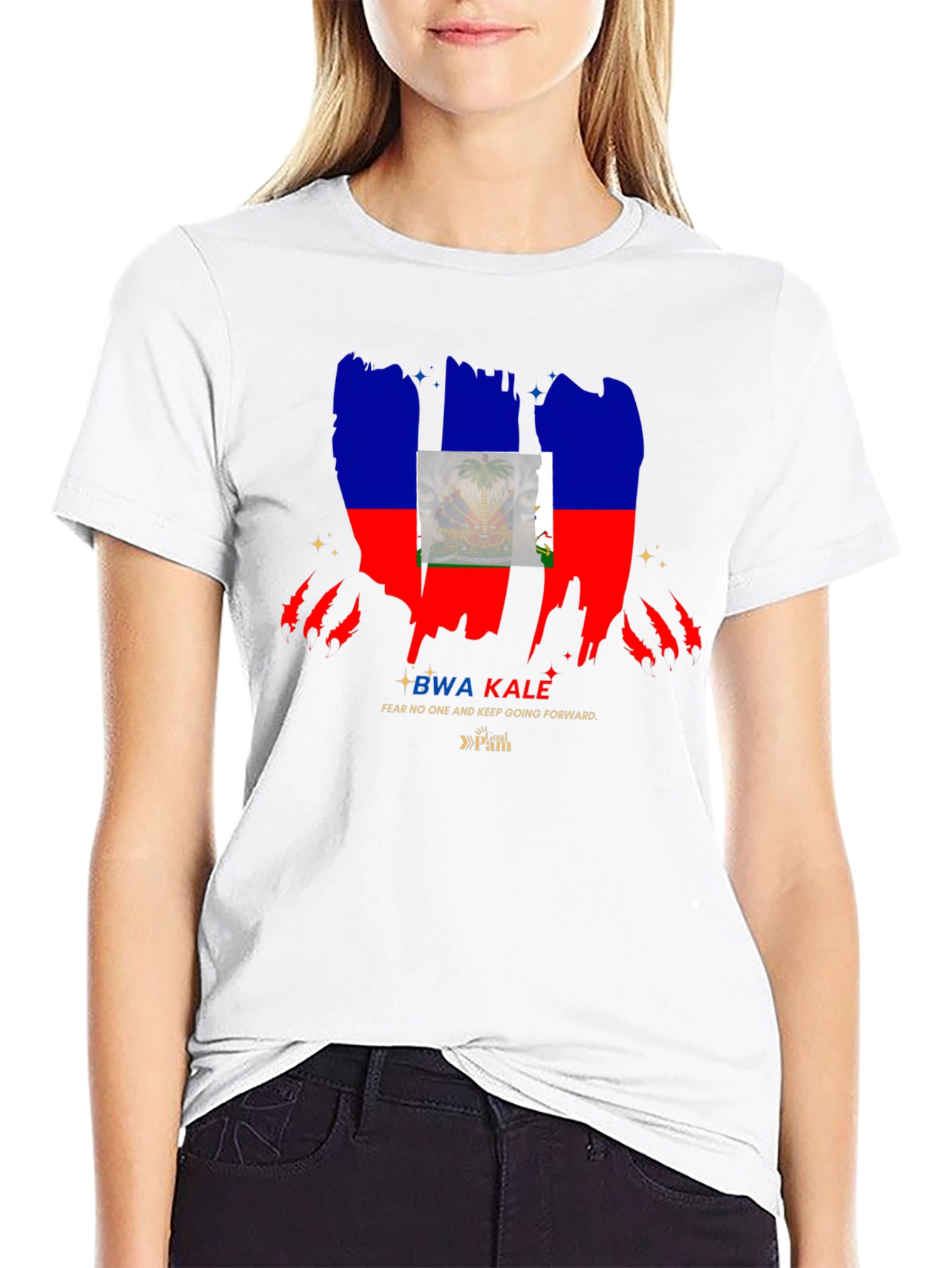 BWA KALE Haiti Flag T-Shirt - Fear None
