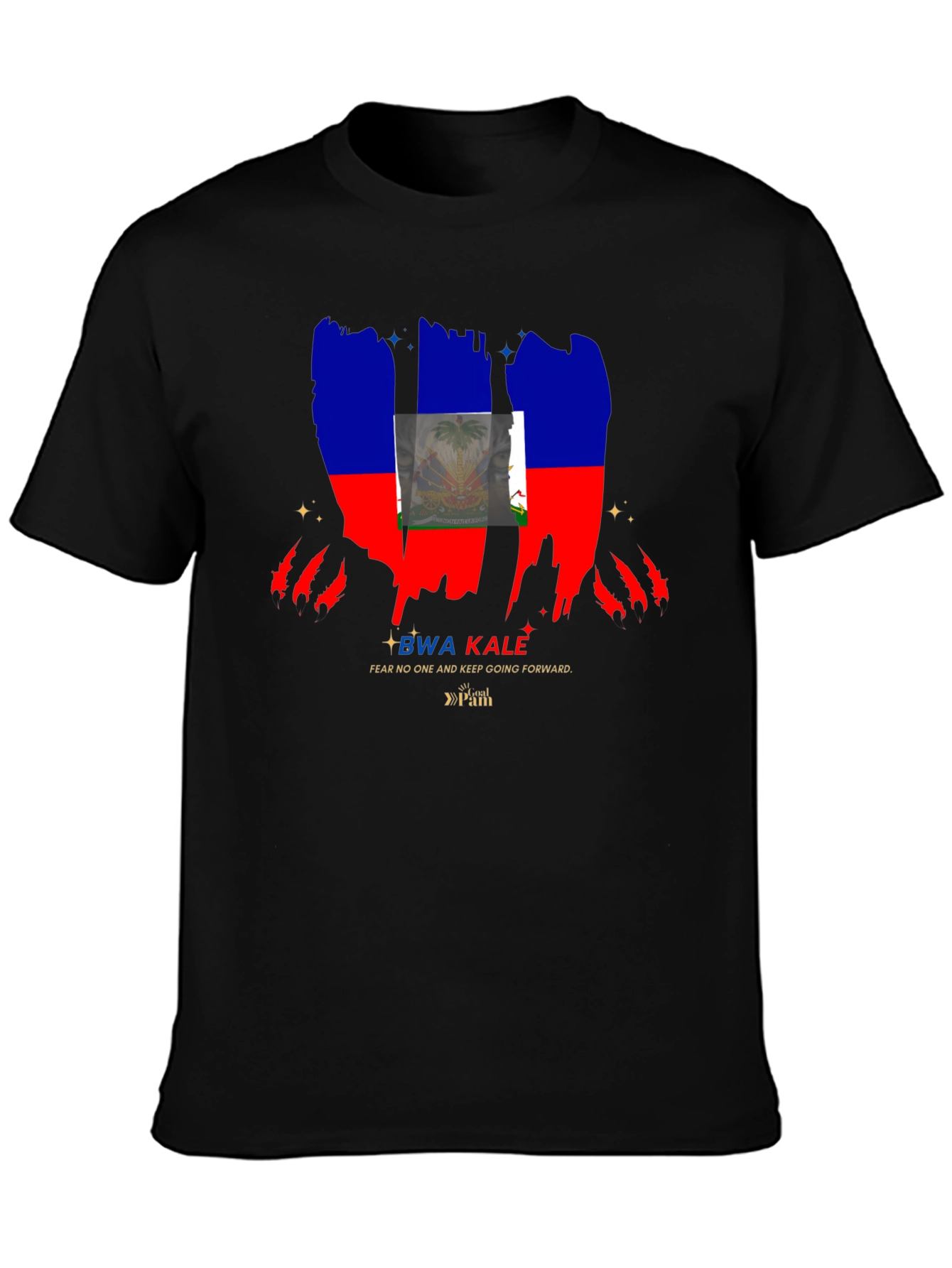BWA KALE Haiti Flag T-Shirt - Fear None