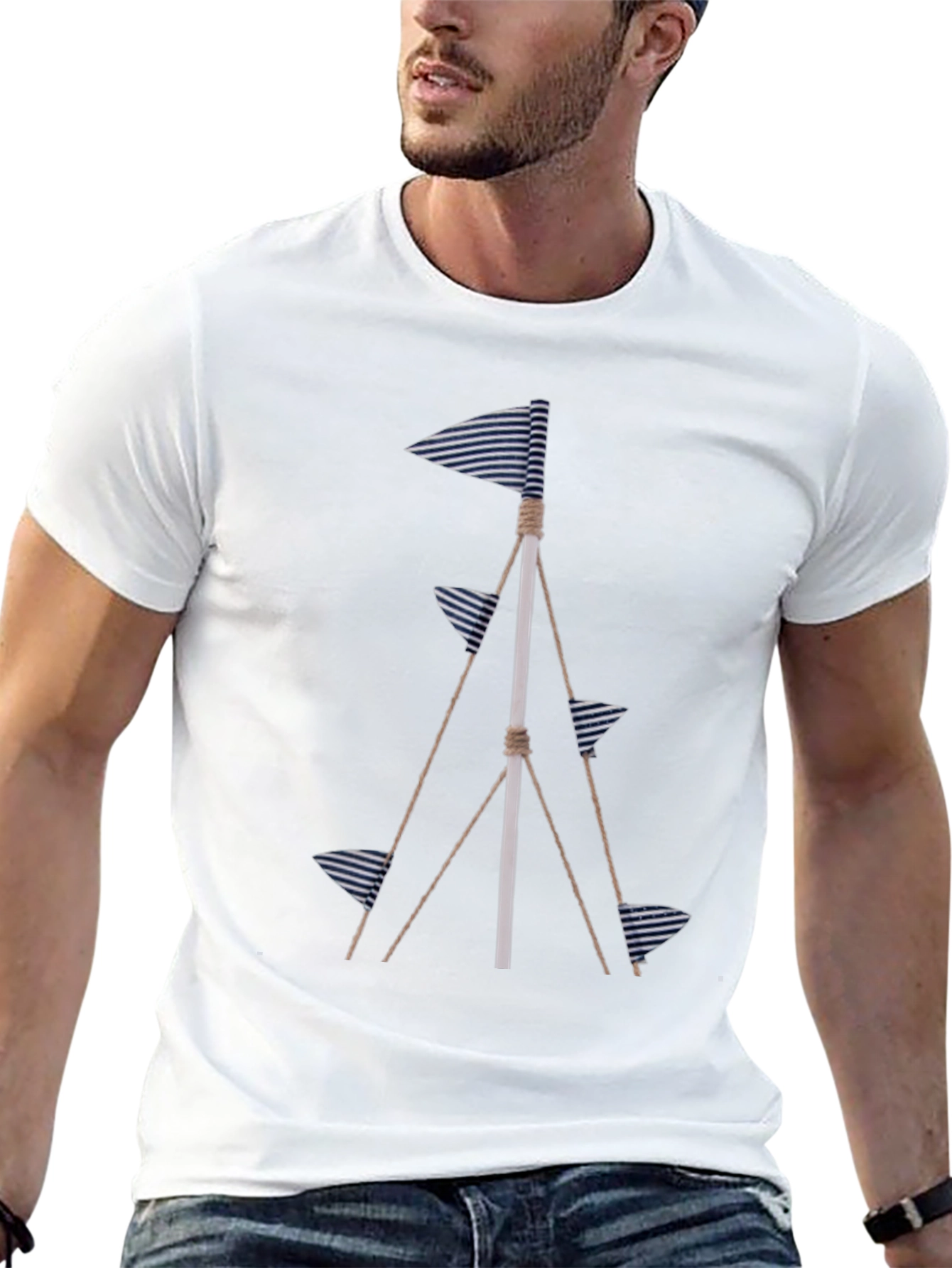 Nautical Flags Graphic Tee - Coastal Style