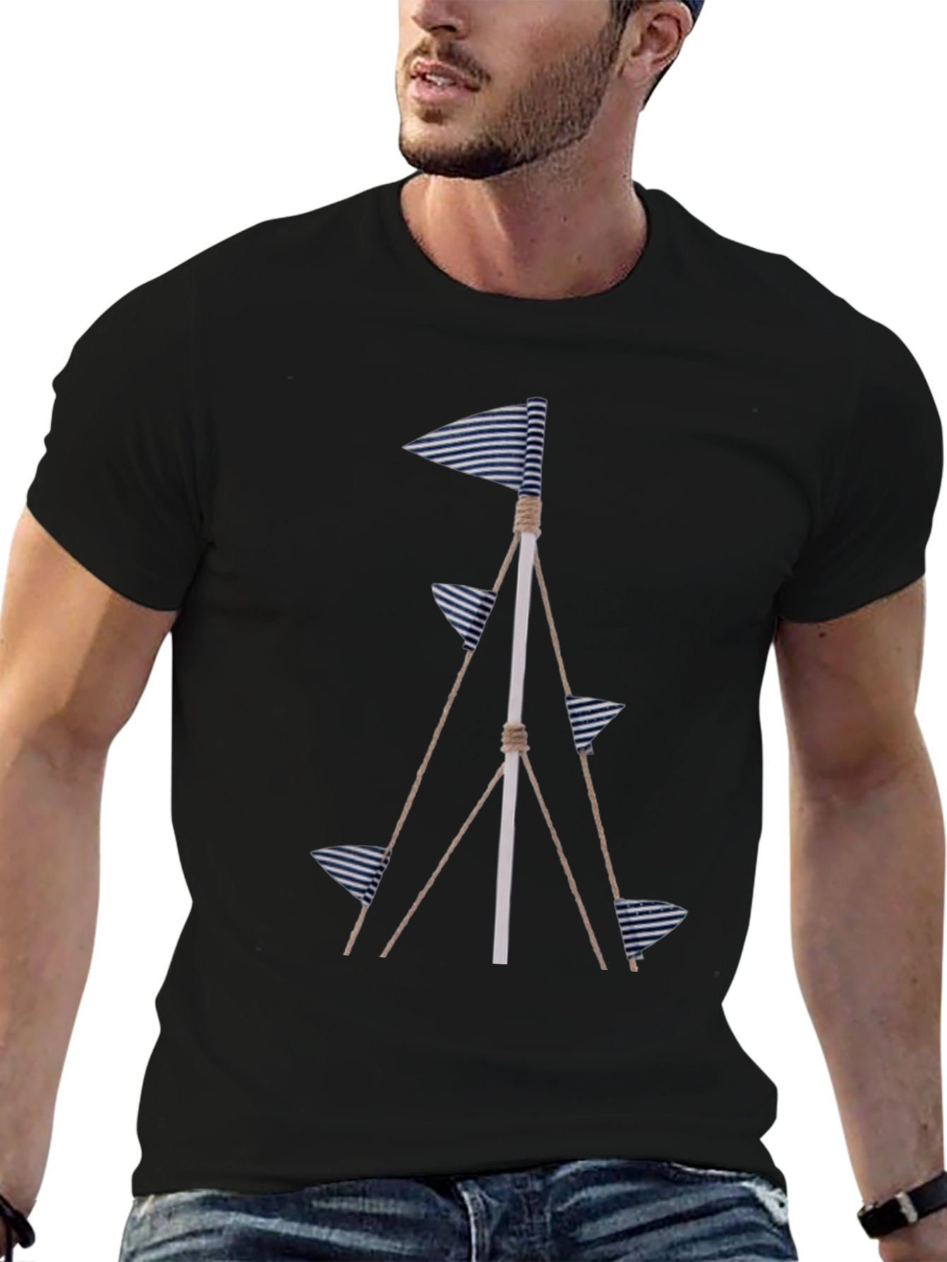 Nautical Flags Graphic Tee - Coastal Style