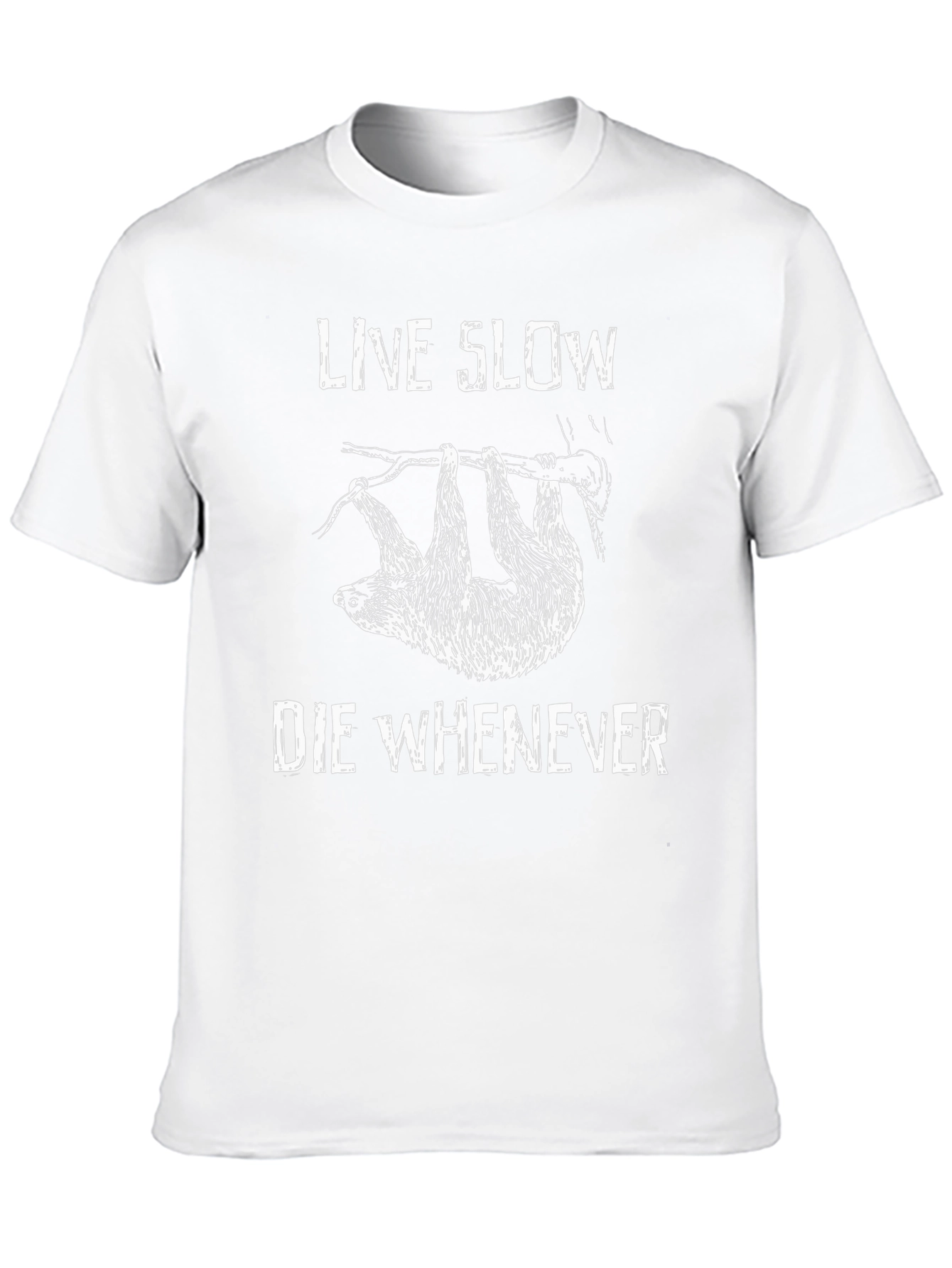 Live Slow Sloth Graphic Tee - Black Cotton T-Shirt