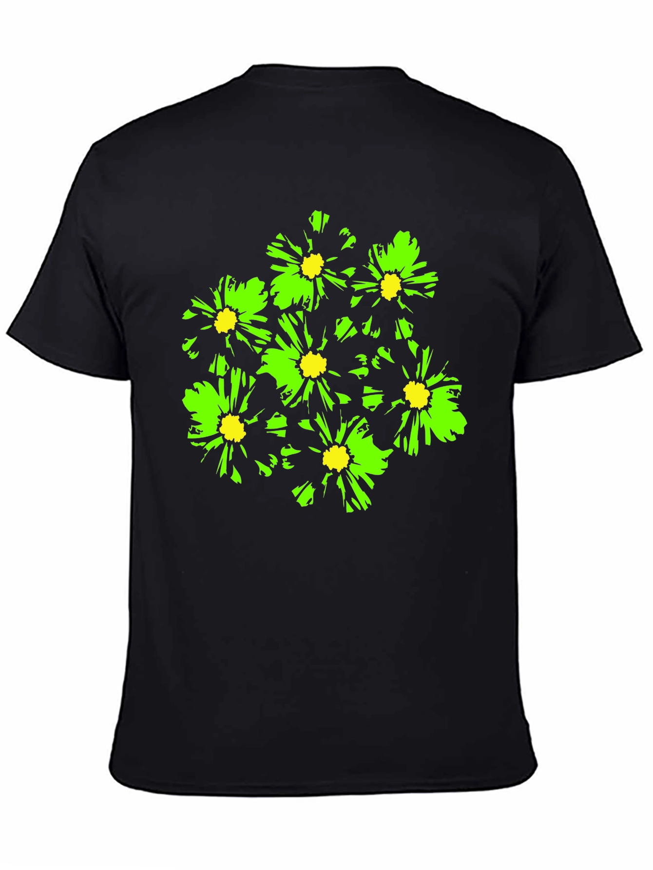 Bold Floral Graphic T-Shirt - Black