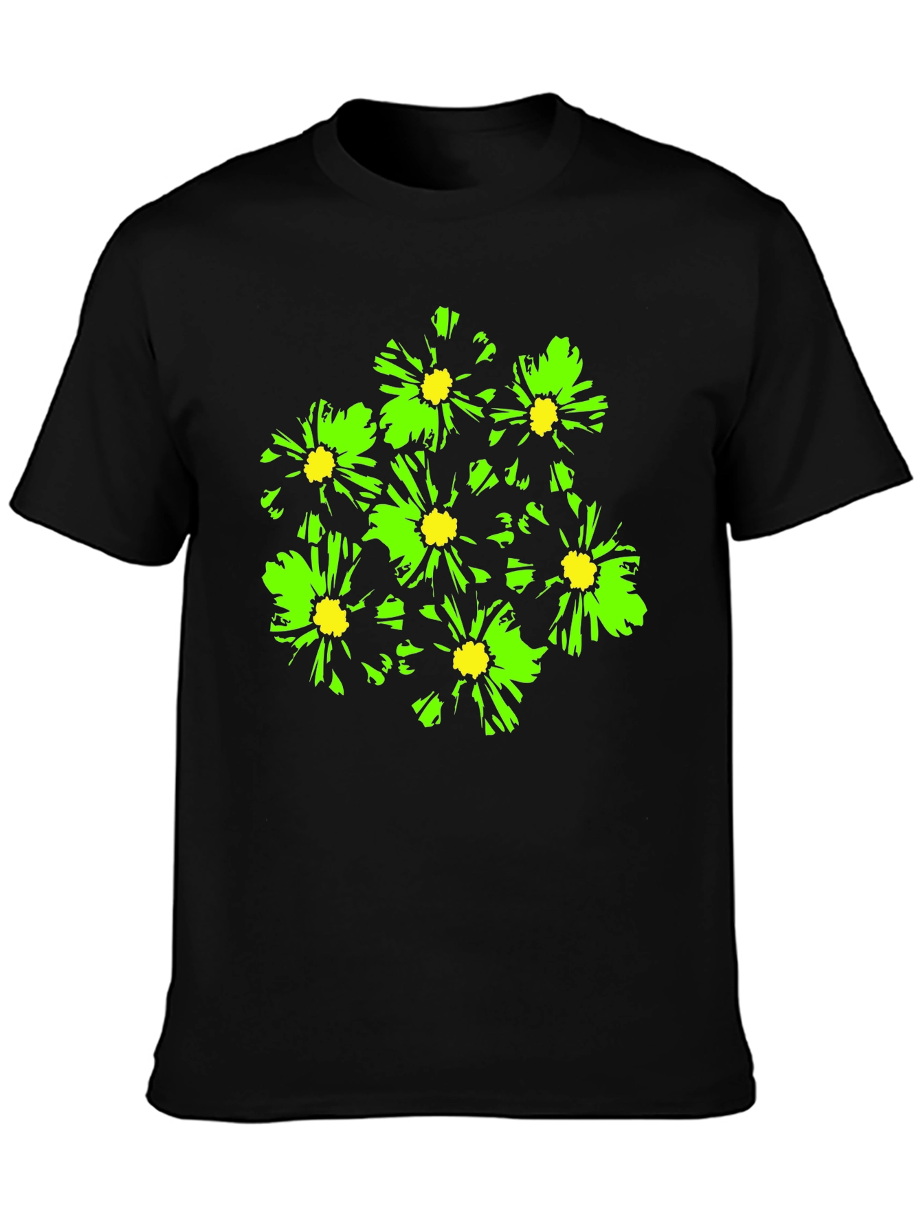 Bold Floral Graphic T-Shirt - Black