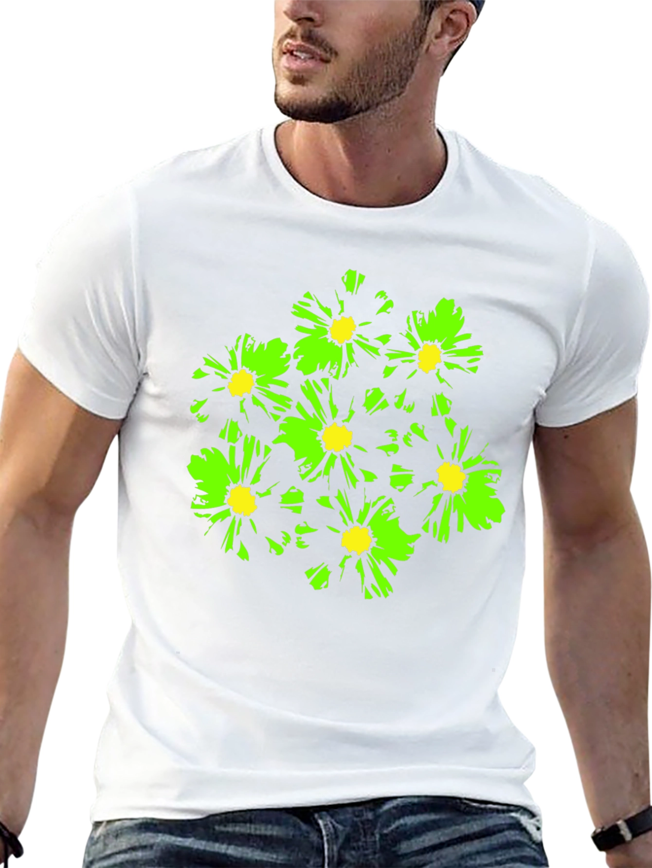 Bold Floral Graphic T-Shirt - Black