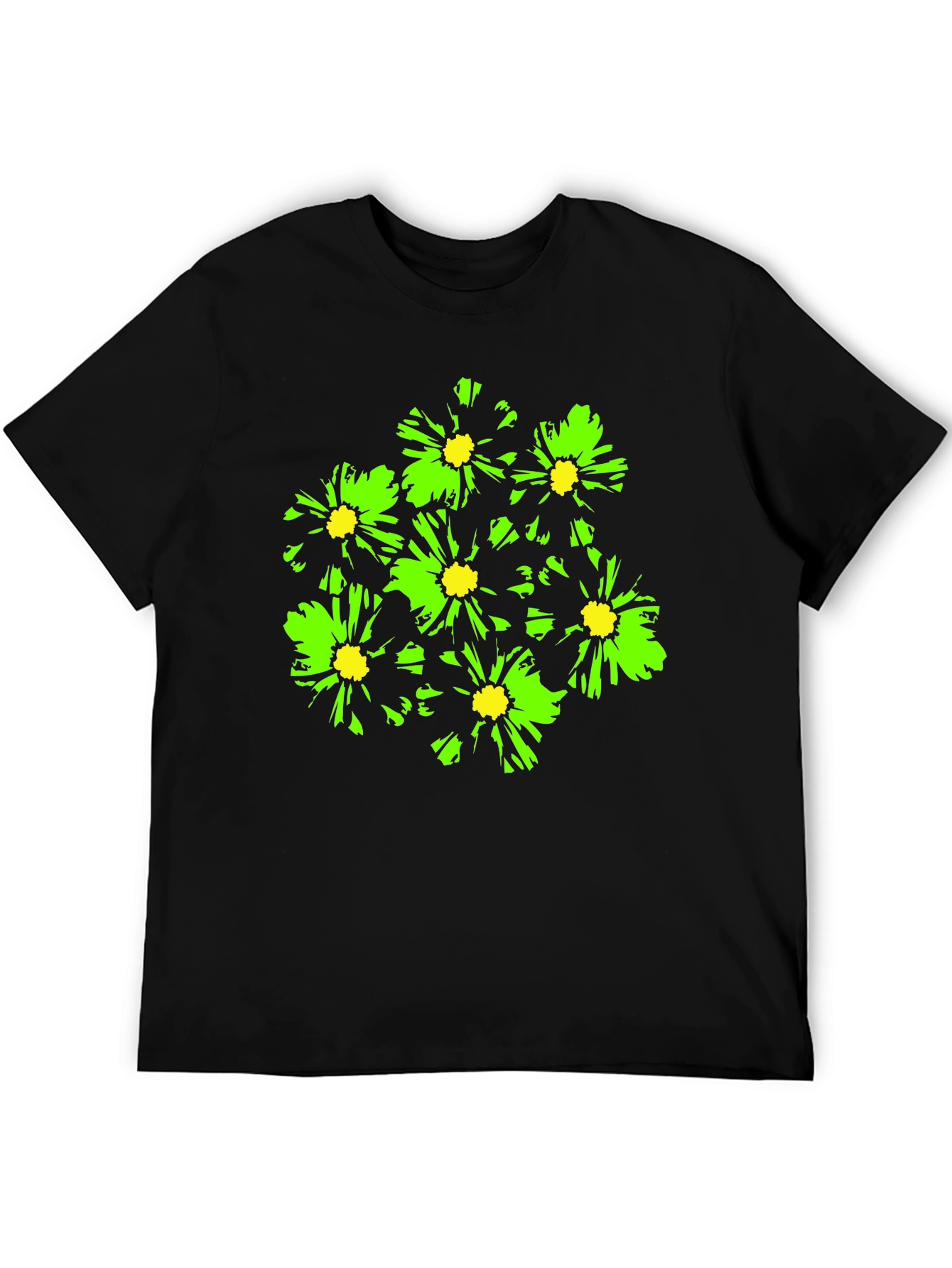 Bold Floral Graphic T-Shirt - Black