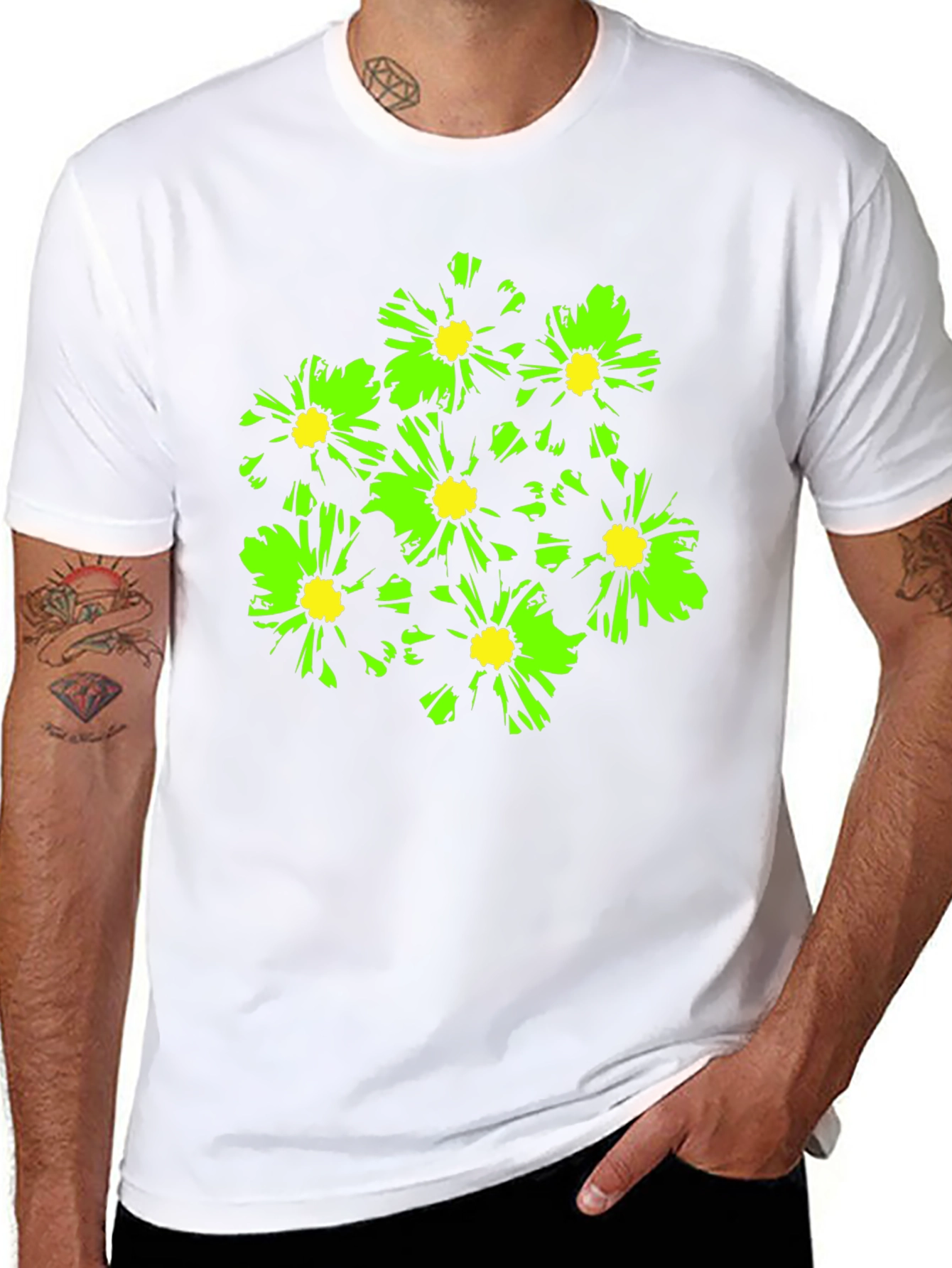 Bold Floral Graphic T-Shirt - Black