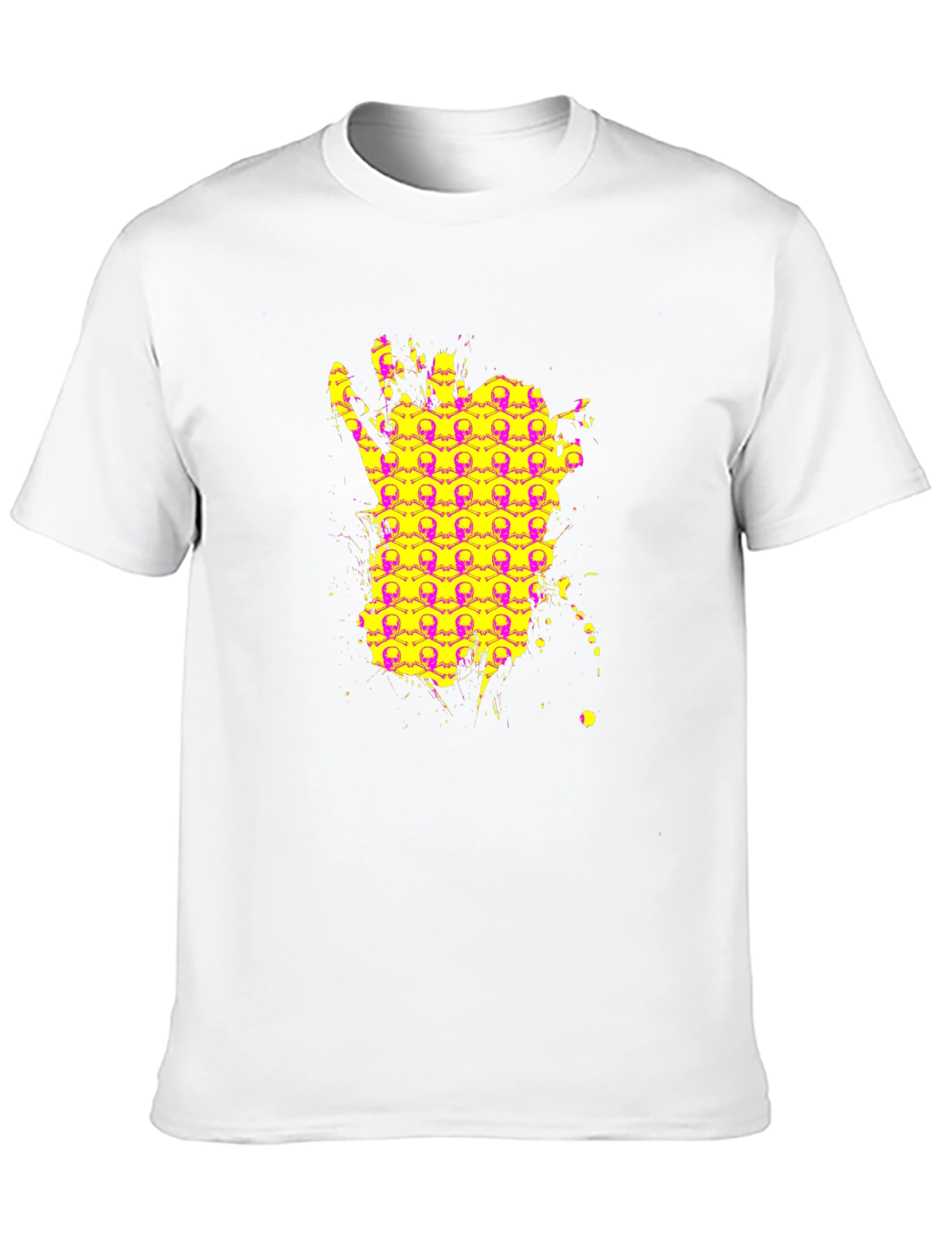 Skull Hand Graphic Tee - Black Cotton Shirt