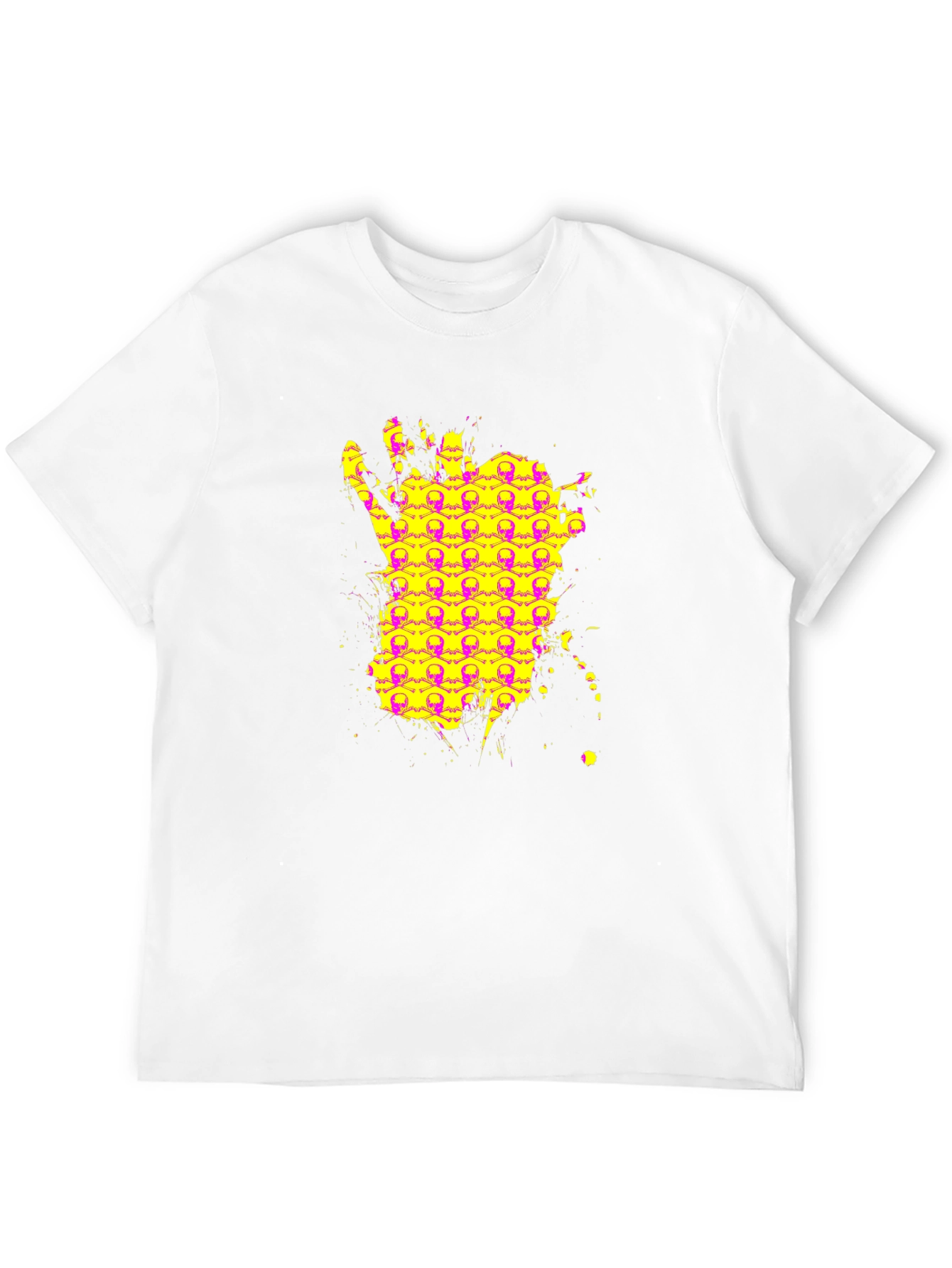 Skull Hand Graphic Tee - Black Cotton Shirt