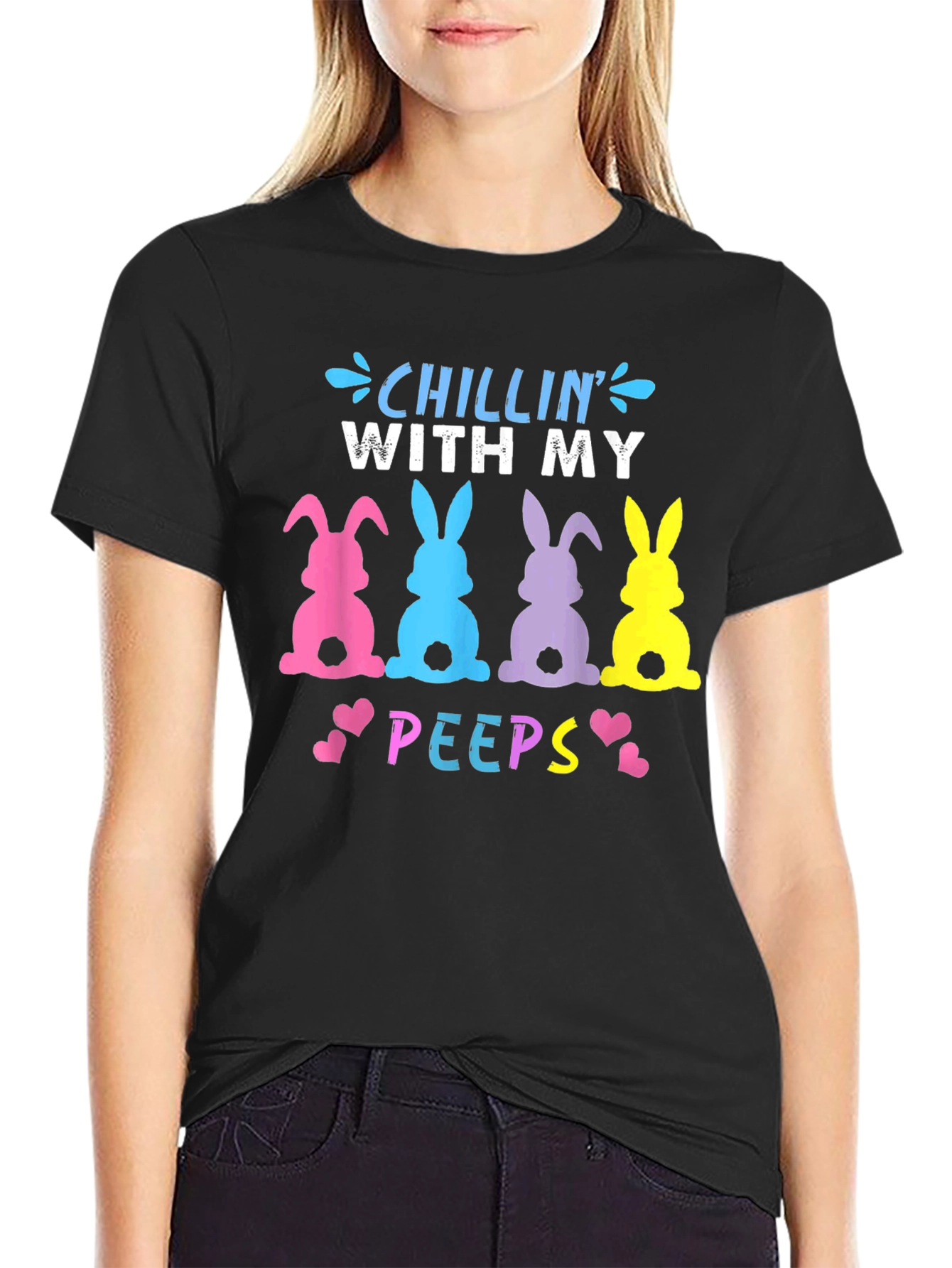 Chillin With My Peeps Easter Bunny T-Shirt